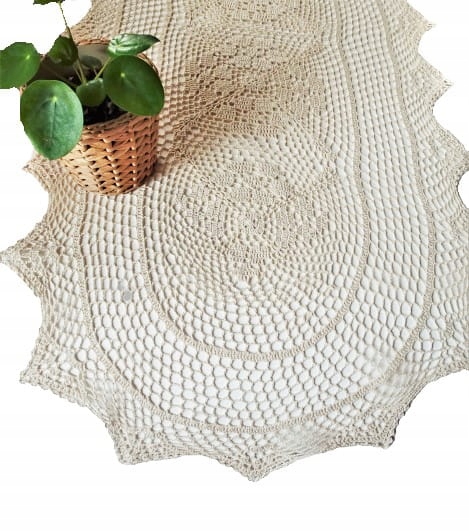 

Bieżnik szydełkowy serweta owal 50x100 Ecru