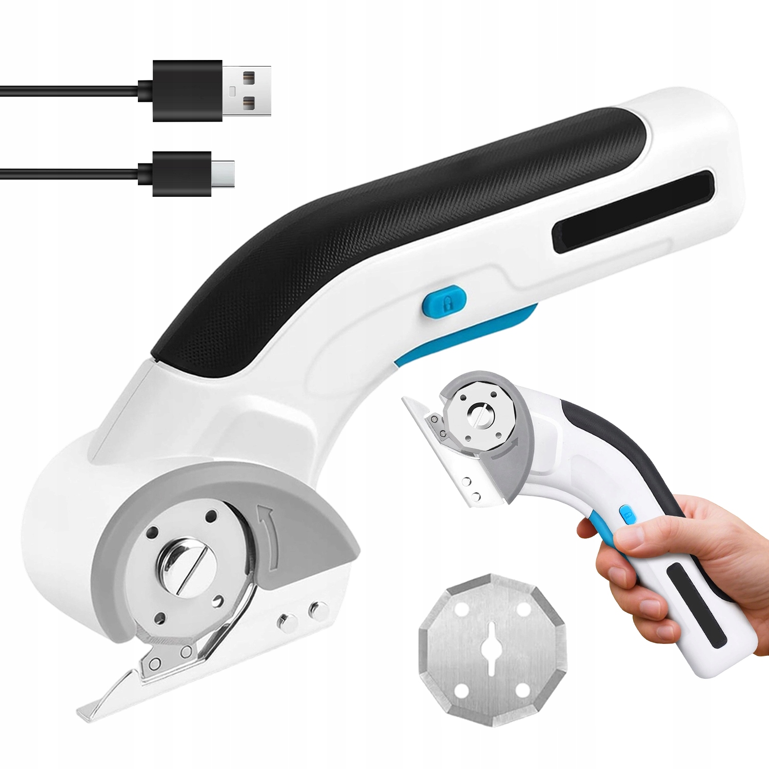 Akumulátorová Řezačka Tkanin, Bezdrátové Elektrické Nůžky 3,7V