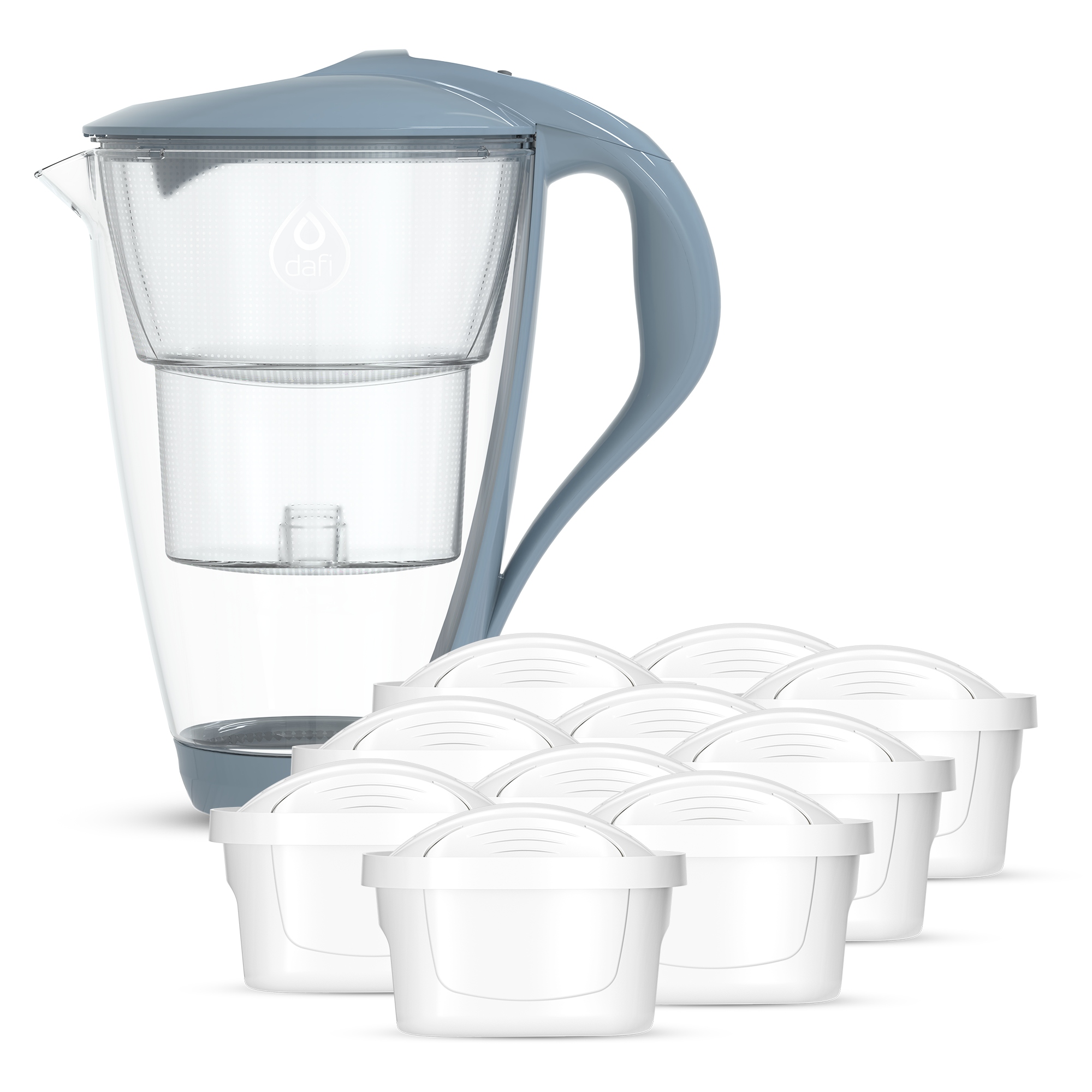 Szklany dzbanek Dafi Crystal Led stalowy 10xUnimax