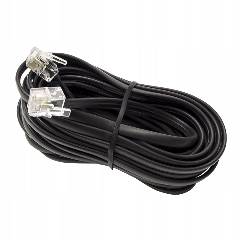 Przewód telefoniczny RJ11, czarny, 5 m Stan opakowania oryginalne