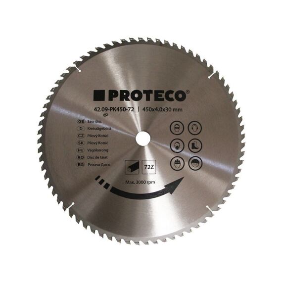 Proteco pilový kotouč 450*4,0*30mm 72 Wz Hm