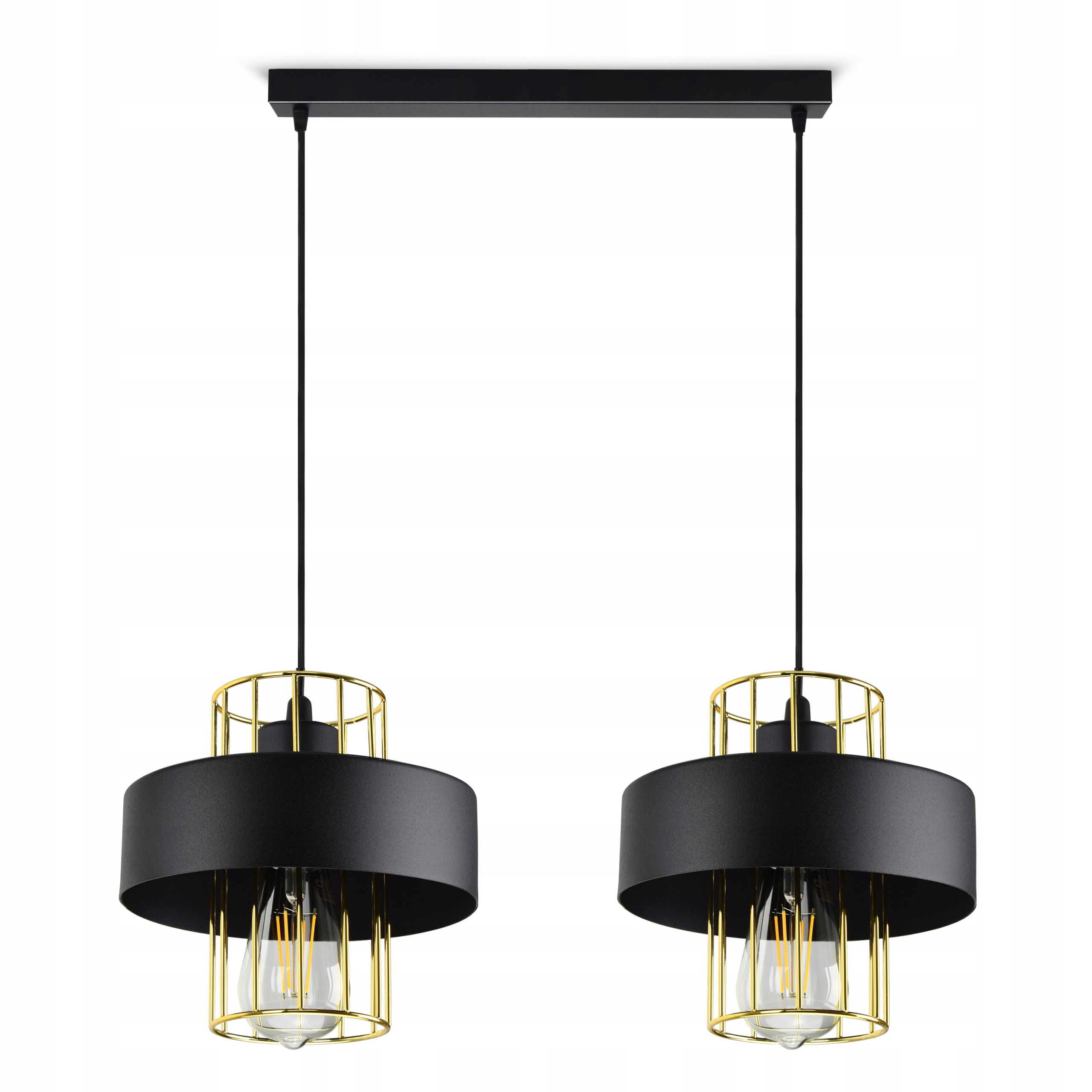 

Lampa Wisząca Żyrandol Plafon Czarny Biały Loft