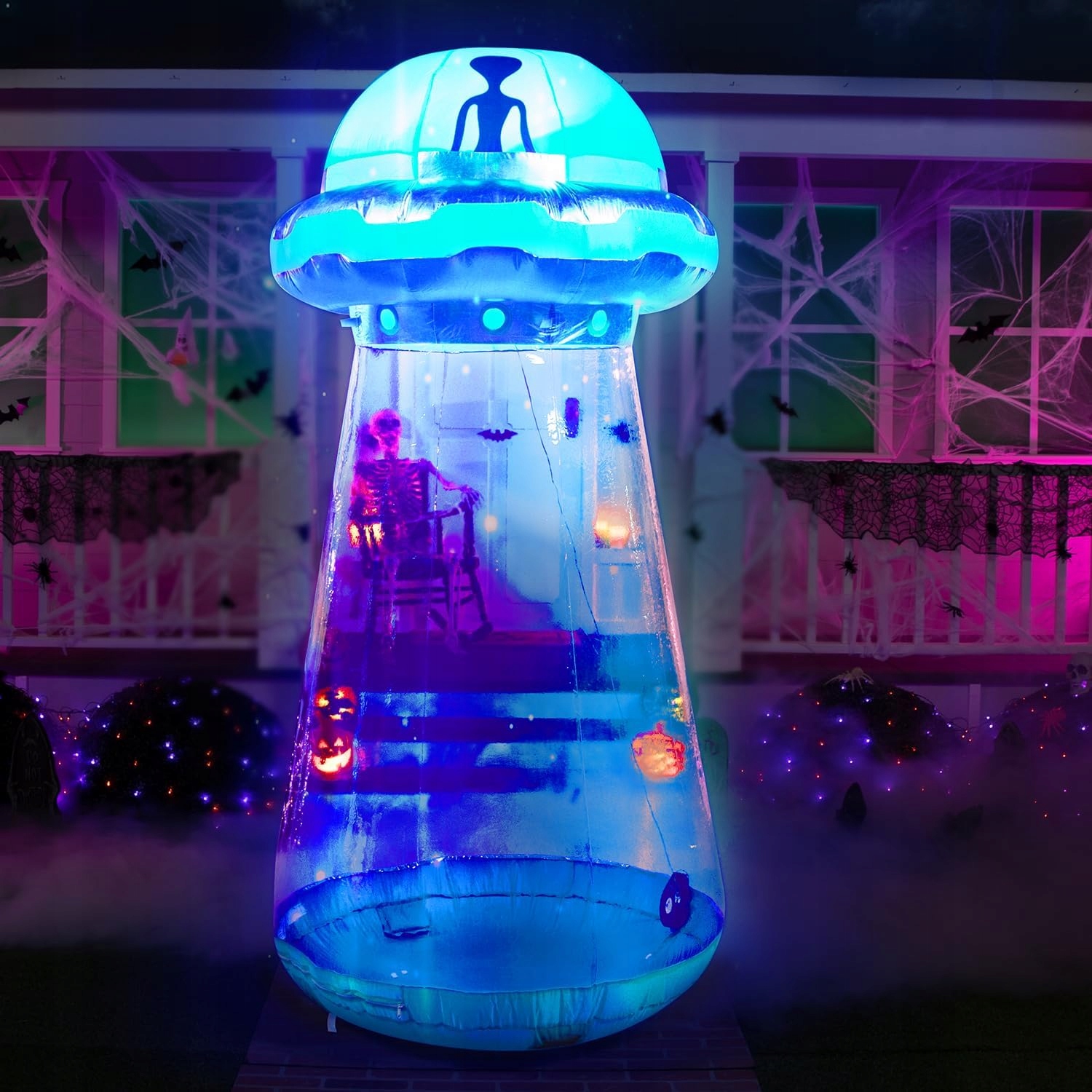 Led nafukovací Ufo na Halloween, zahradní dekorace 9 m