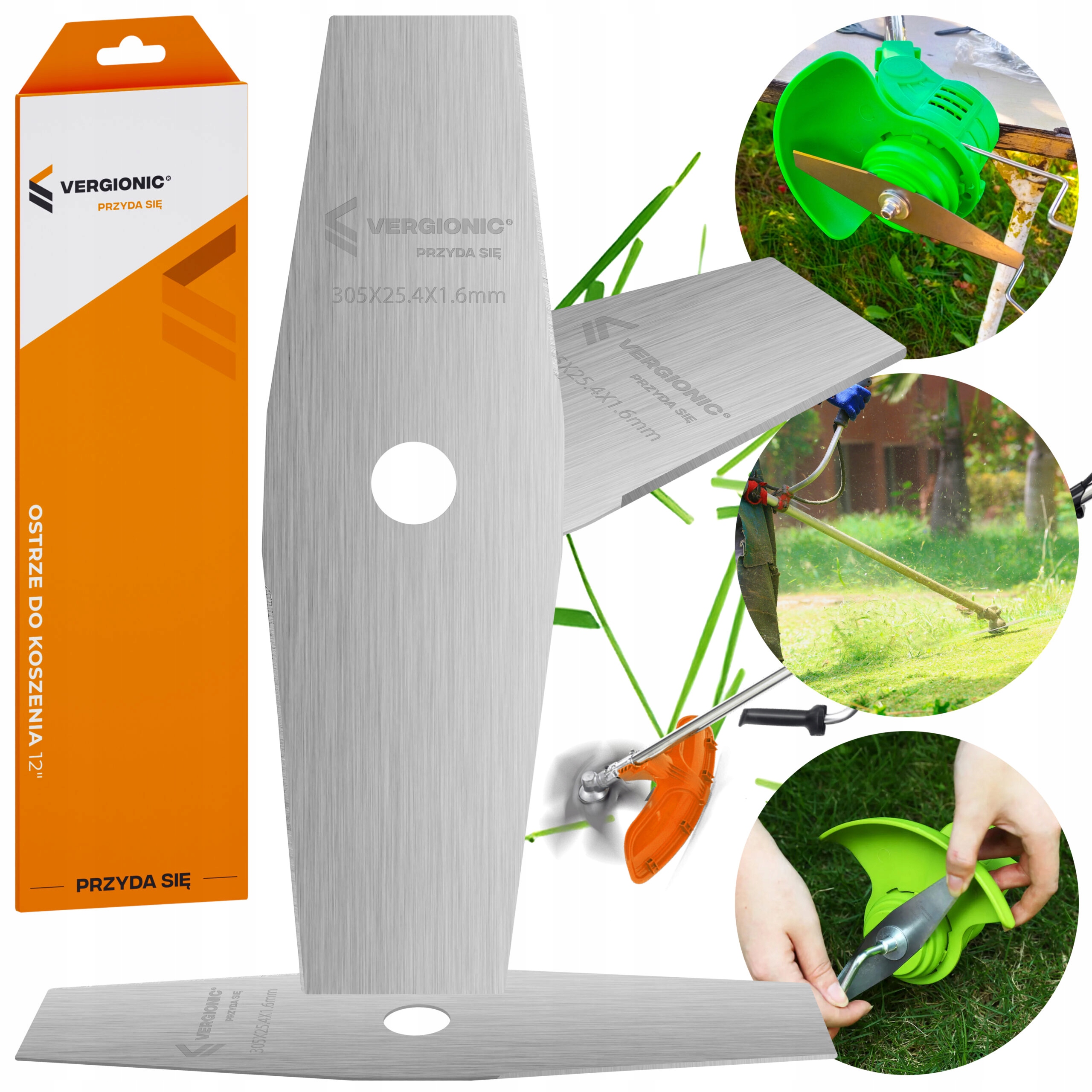 NÓŻ TNĄCY PROSTY OSTRZE DO KOSZENIA NÓŻ KOSA SPALINOWA MOCNE OSTRZE 12''