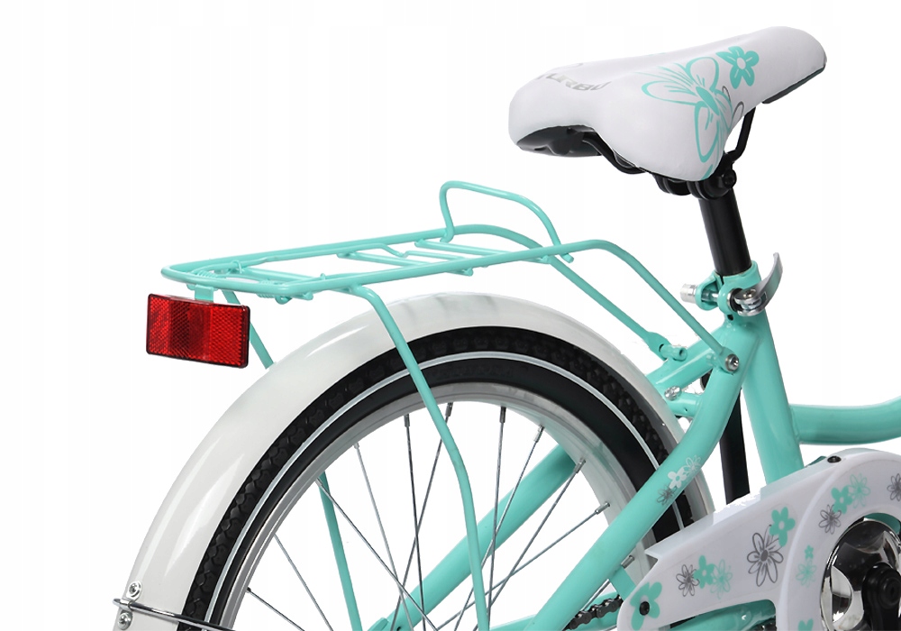Polski Rower 20cal FLOWERS dla dziewczynki miętowy Rozmiar ramy 11