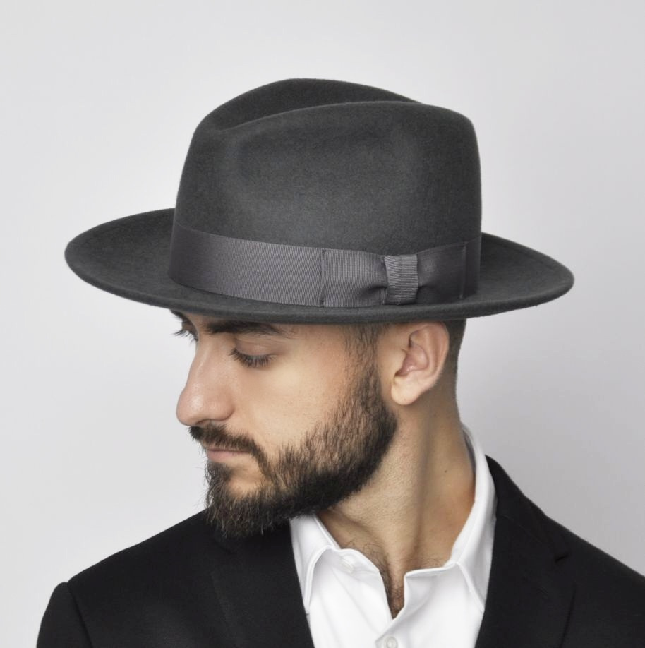 Kapelusz męski fedora BENEDICT crushable popiel 59