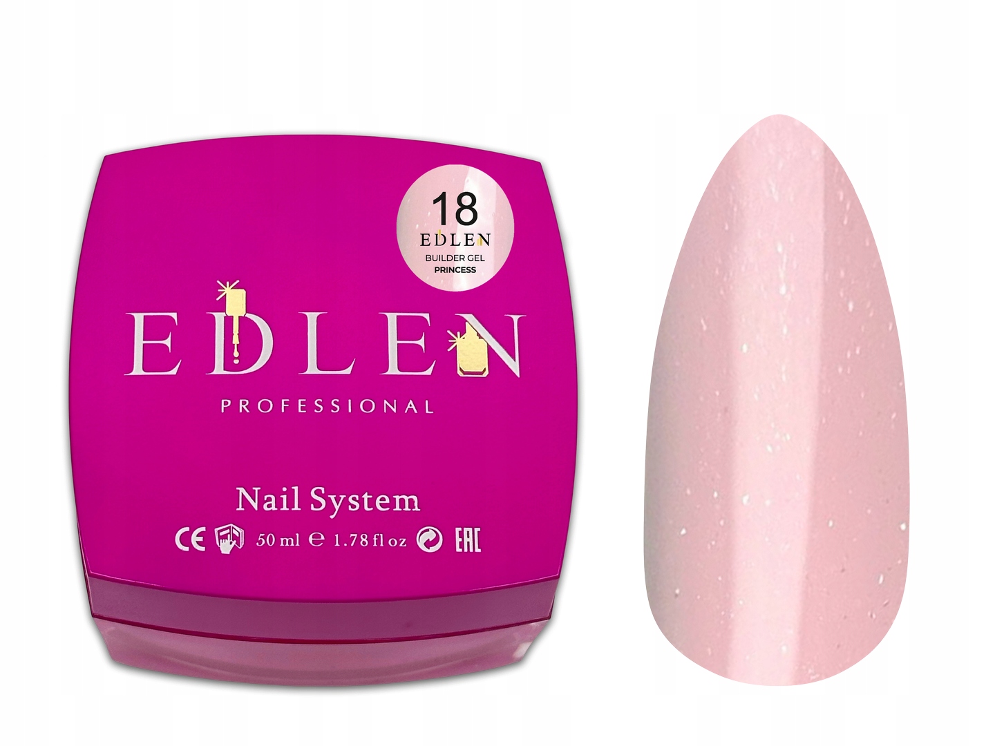 Builder Gel Princess 18 Żel Budujący Brokat Drobinki Różowy