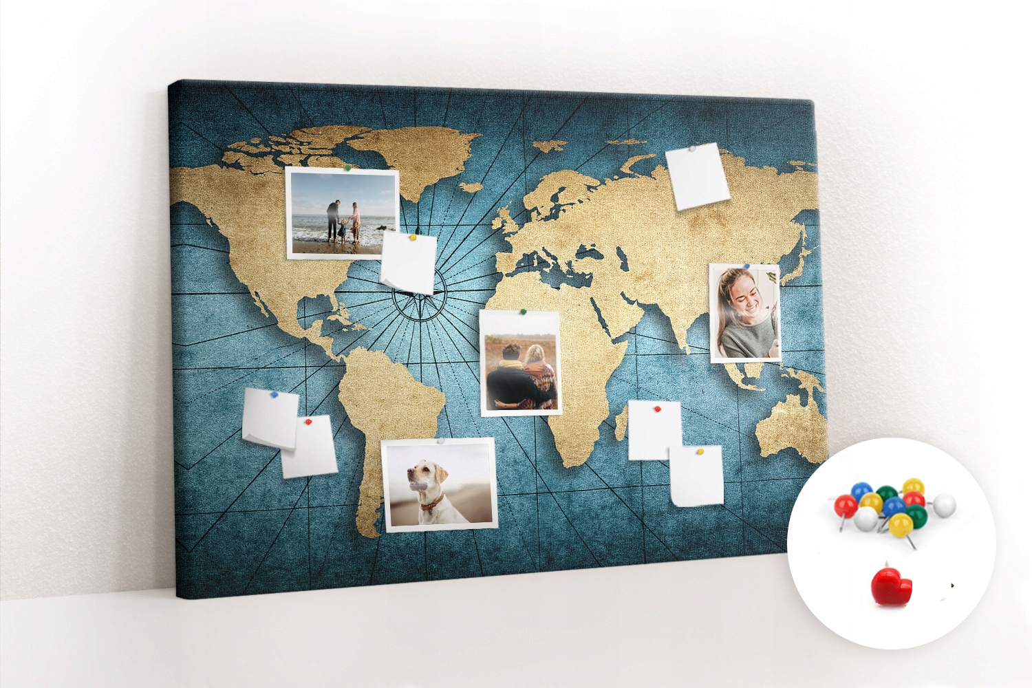 Tablica Korkowa Na Notatki Do Biura Mapa świata 3D Marka inna