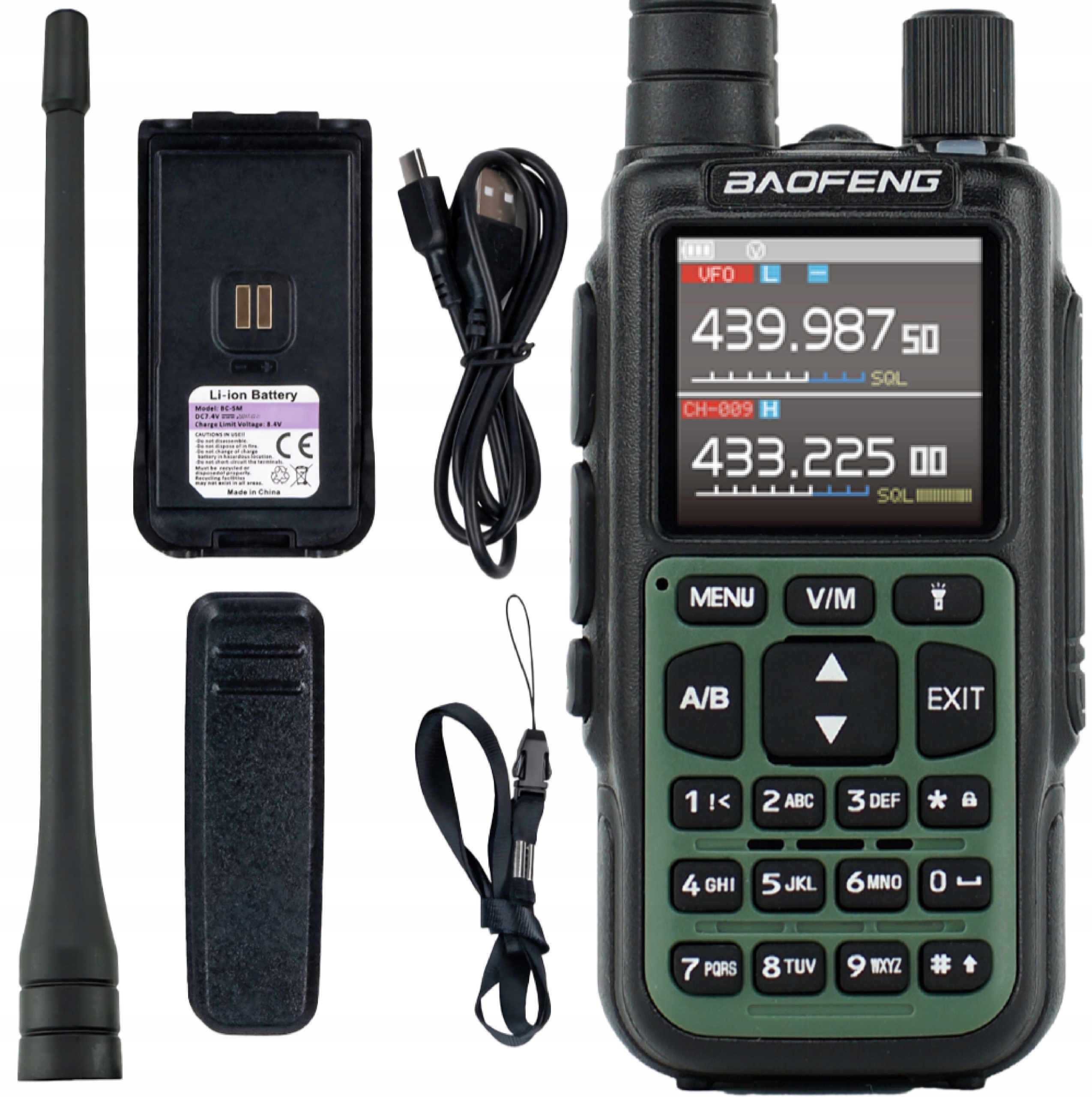 Baofeng UV-5R Eu Mini Radiotelefon Vhf Uhf Naslouchání Letecké pásmo Am Fm