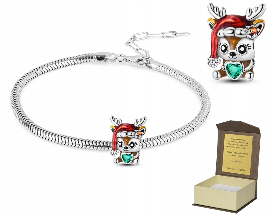Stříbrný náramek 19 22 cm Charms Mikuláše dárek BC538