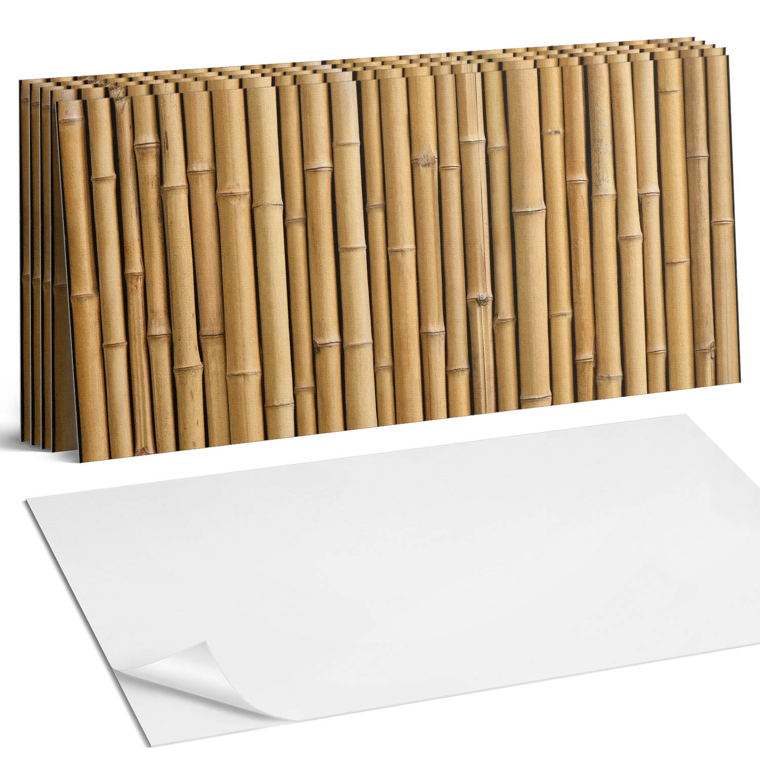 Vinylové samolepiace dlaždice na dekoráciu stien Vzor bambusu 6 x 60 x 30 cm
