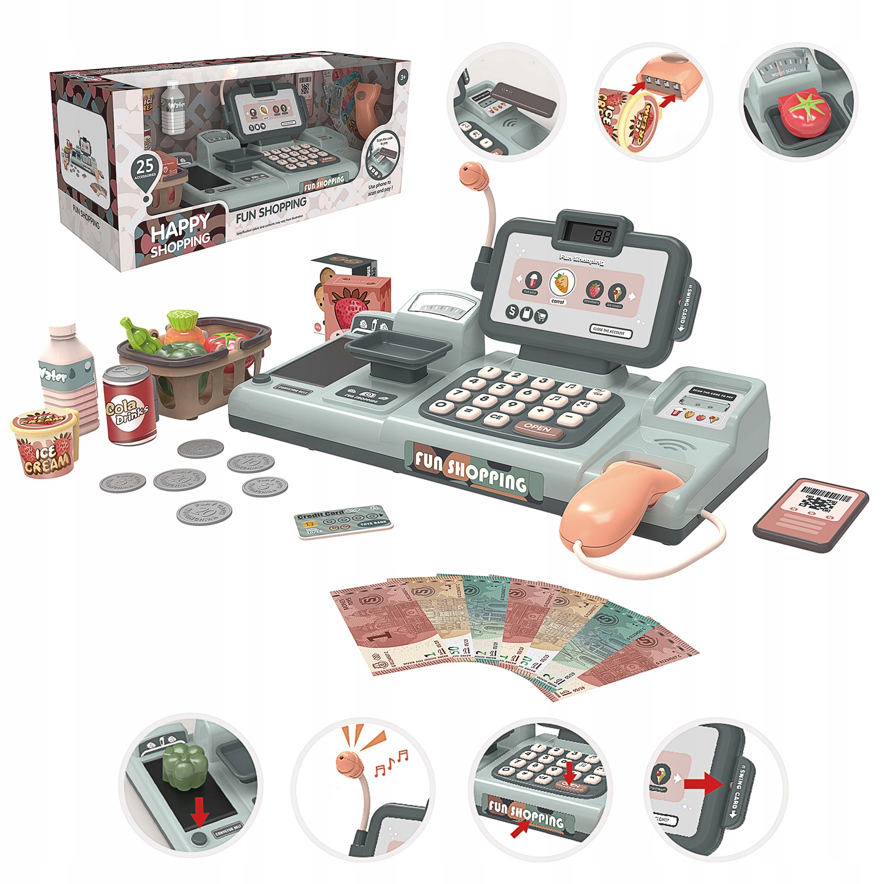 

Duża Kasa Fiskalna Taśma Waga Skaner SmartfonIW184