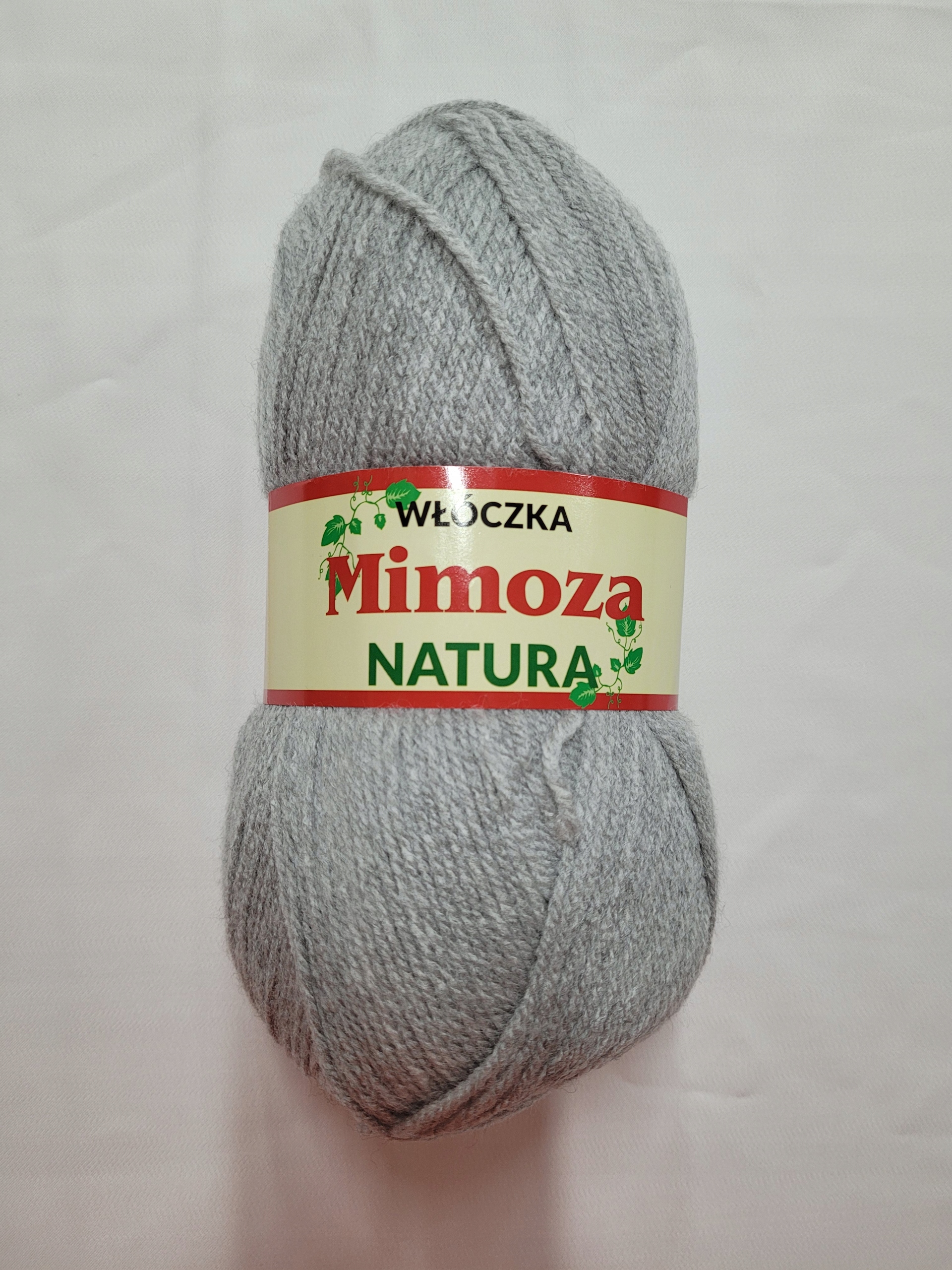 WŁÓCZKA MIMOZA NR 804 wełna przędza szara