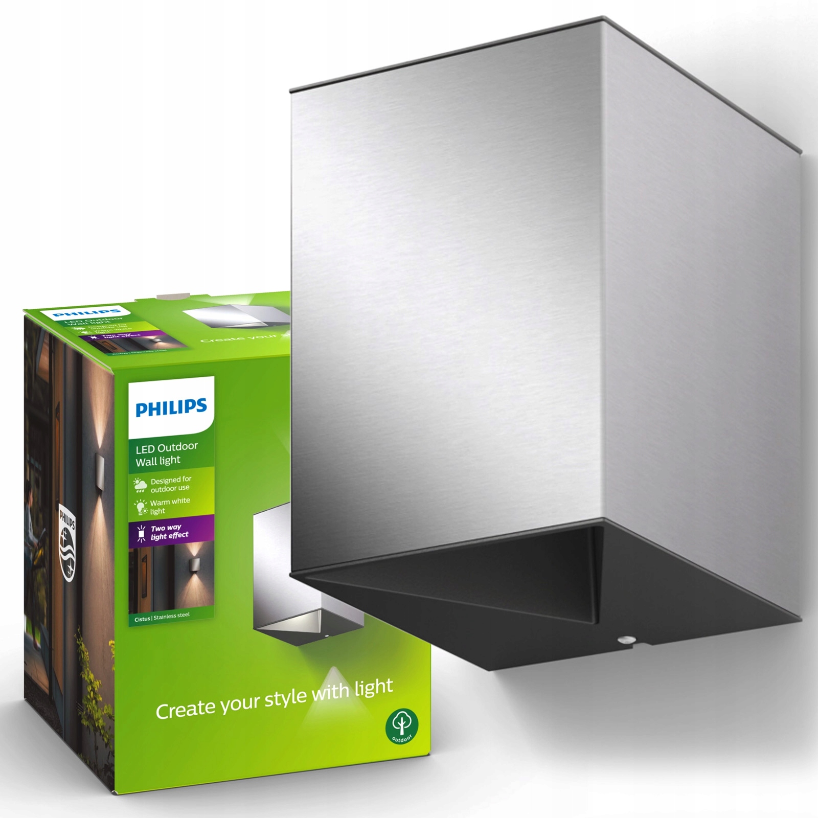 Zahradní Led lampa Fasádní nástěnné svítidlo Cistus 2x4,5W 2700K IP44 Philips