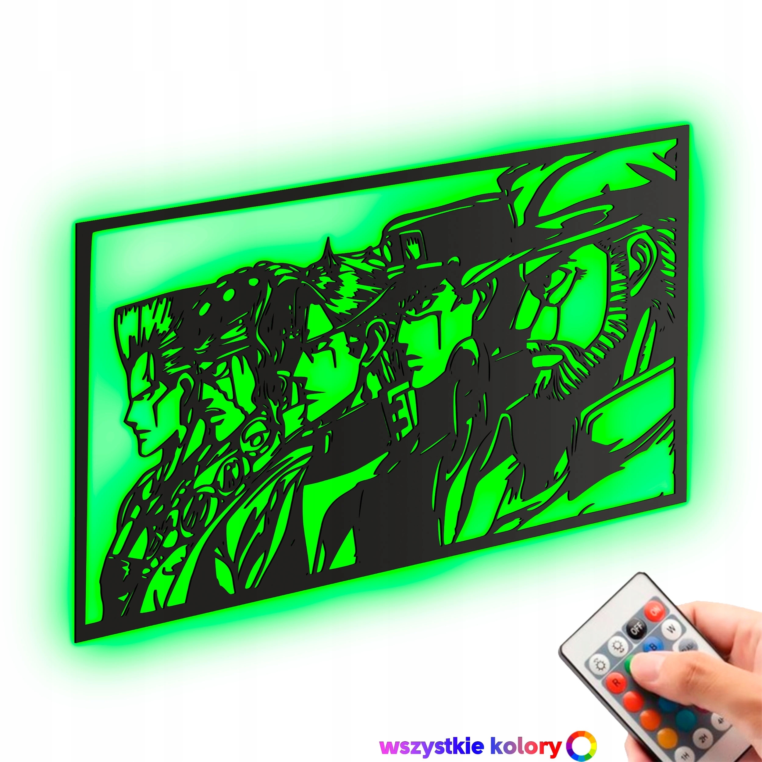 Dřevěný 3D obraz JoJo's Nástěnná Dekorace Dárek Noční Lampa Led XL