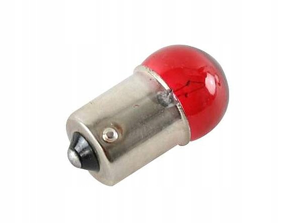 

Żarówka lampy Stop 12V 10W BA15S Czerwona bańka