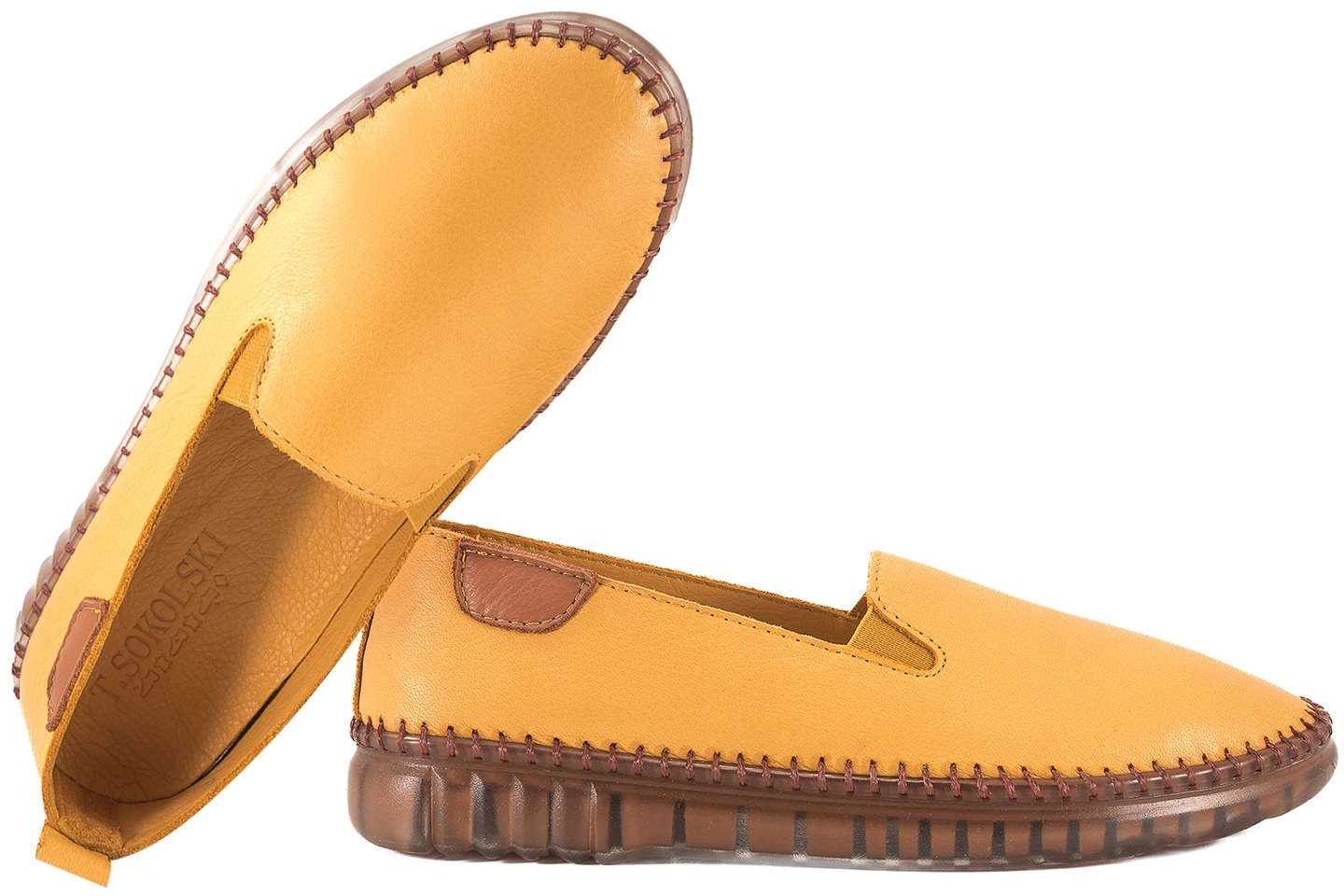T.sokolski OG410 Mokasíny Kožené Polobotky Dámské Vložky hořčicové 40