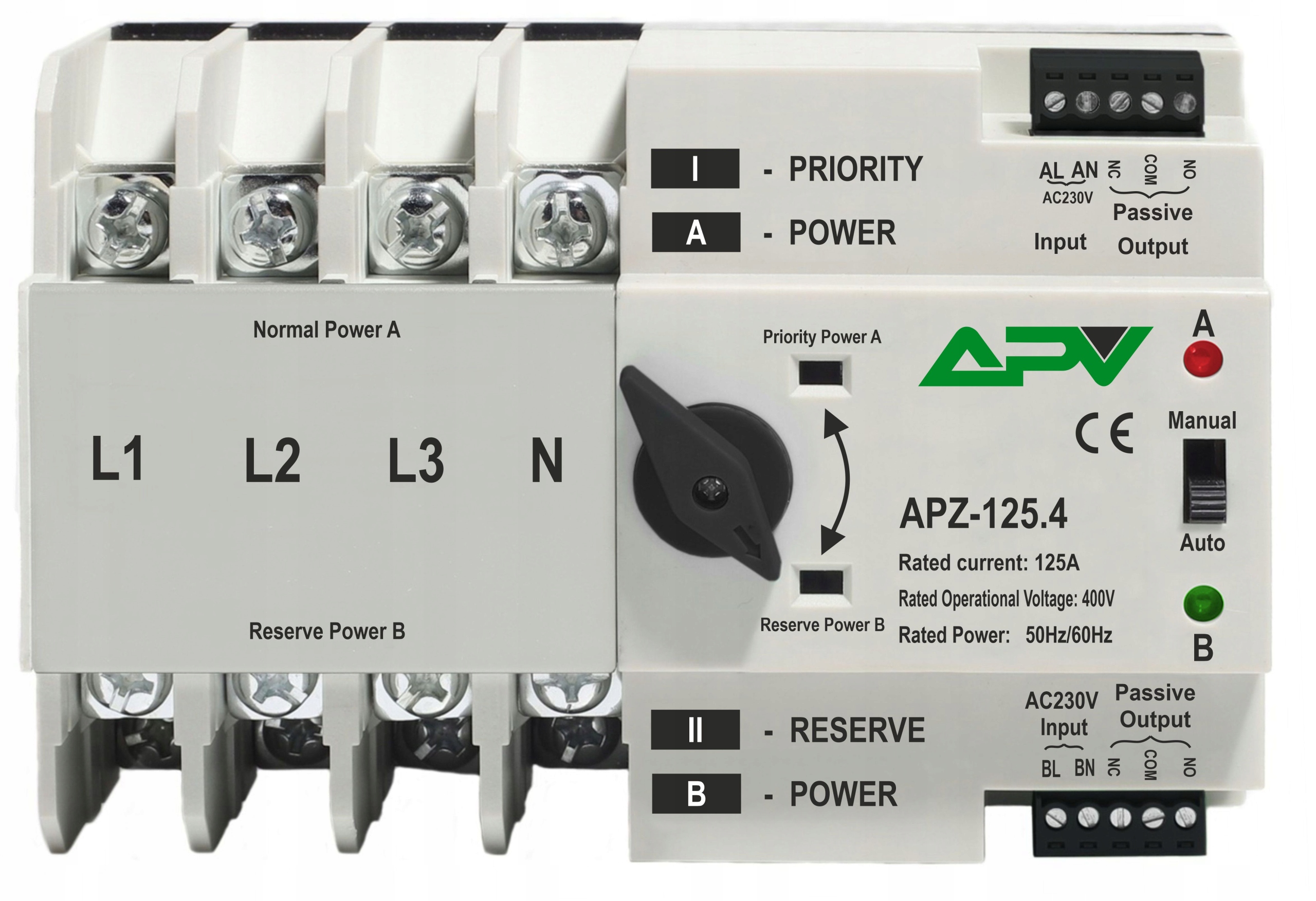 Automatyczny Przełącznik Zasilania 125A 4P Fotowoltaika Sieć Agregat 3-Faz