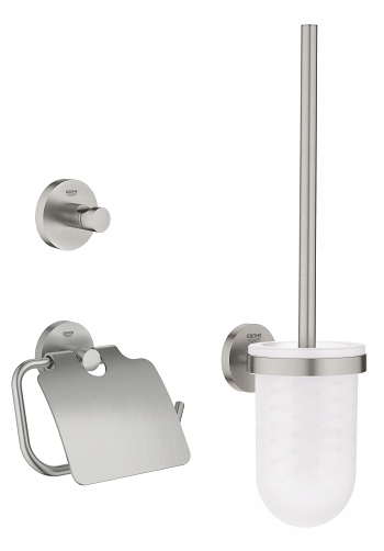 Grohe zestaw akcesoriów łazienkowych 3w1 kolor stal Essentials 40407DC1