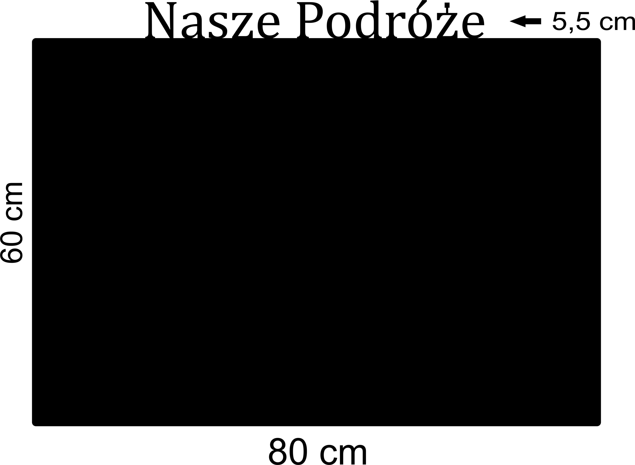 Plecha Veľká priestranná Tabuľa na magnety z kovu Naše Cesty 80x60 cm