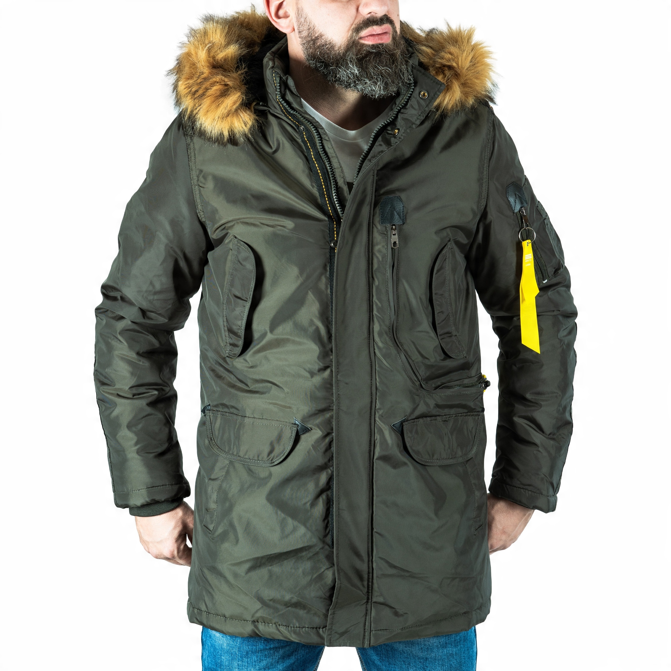 

Kurtka męska Zimowa Parka khaki z kapturem XXL