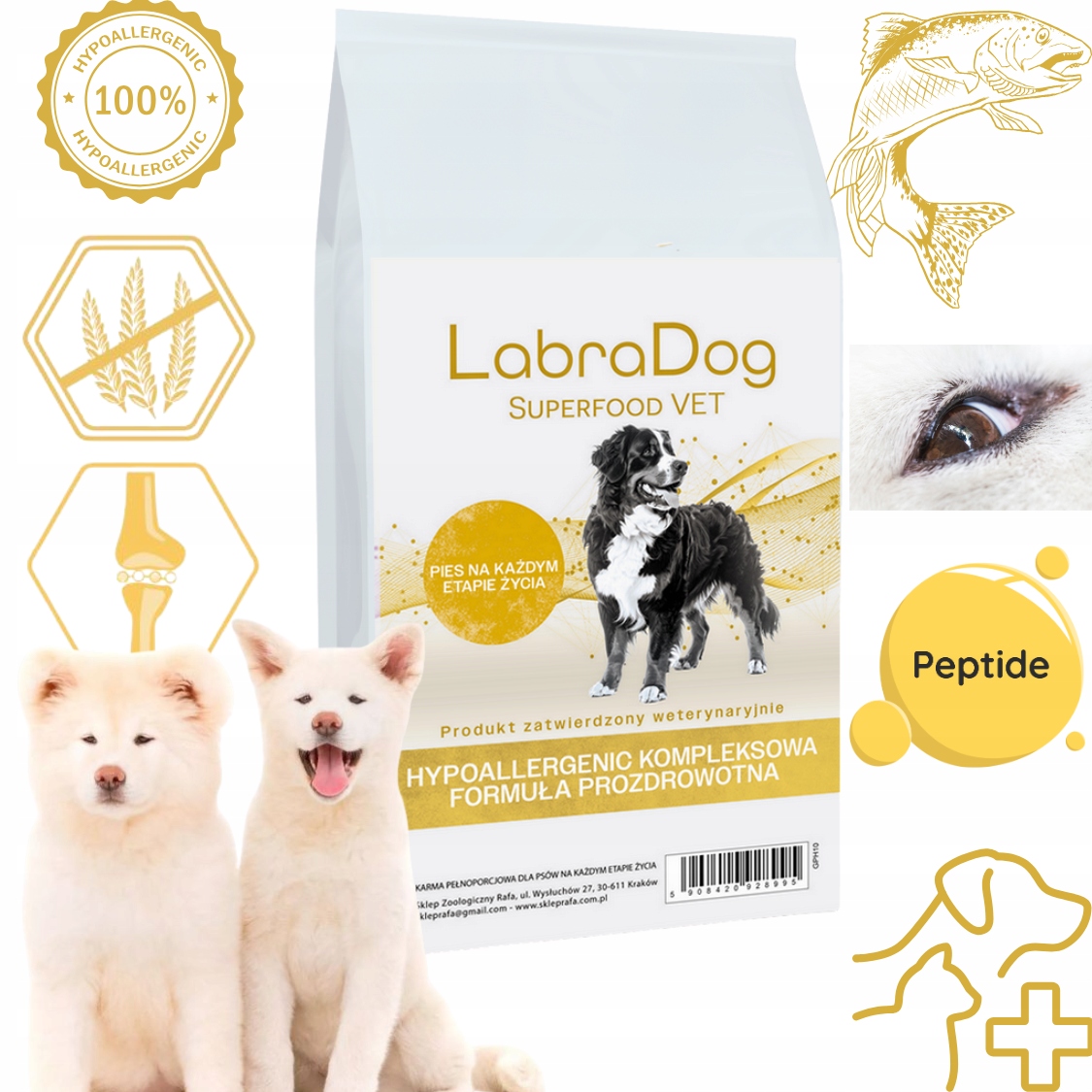 Levně LabraDog Superfood Hypoallergenic Hydrolyzovaný losos pro zdraví 10 kg