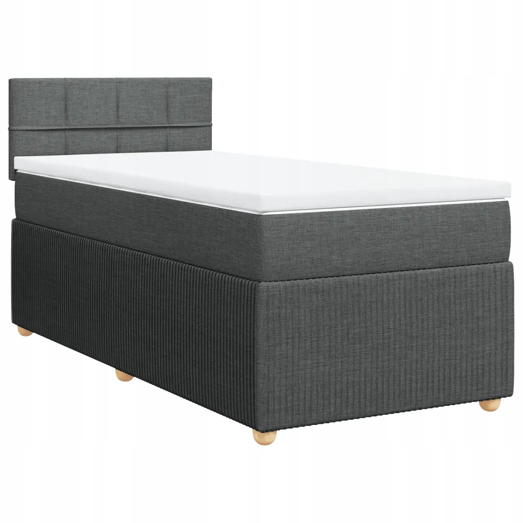 Kontinentální postel tmavě šedá 200 x 80 x 100,5 cm s matrací a topperem