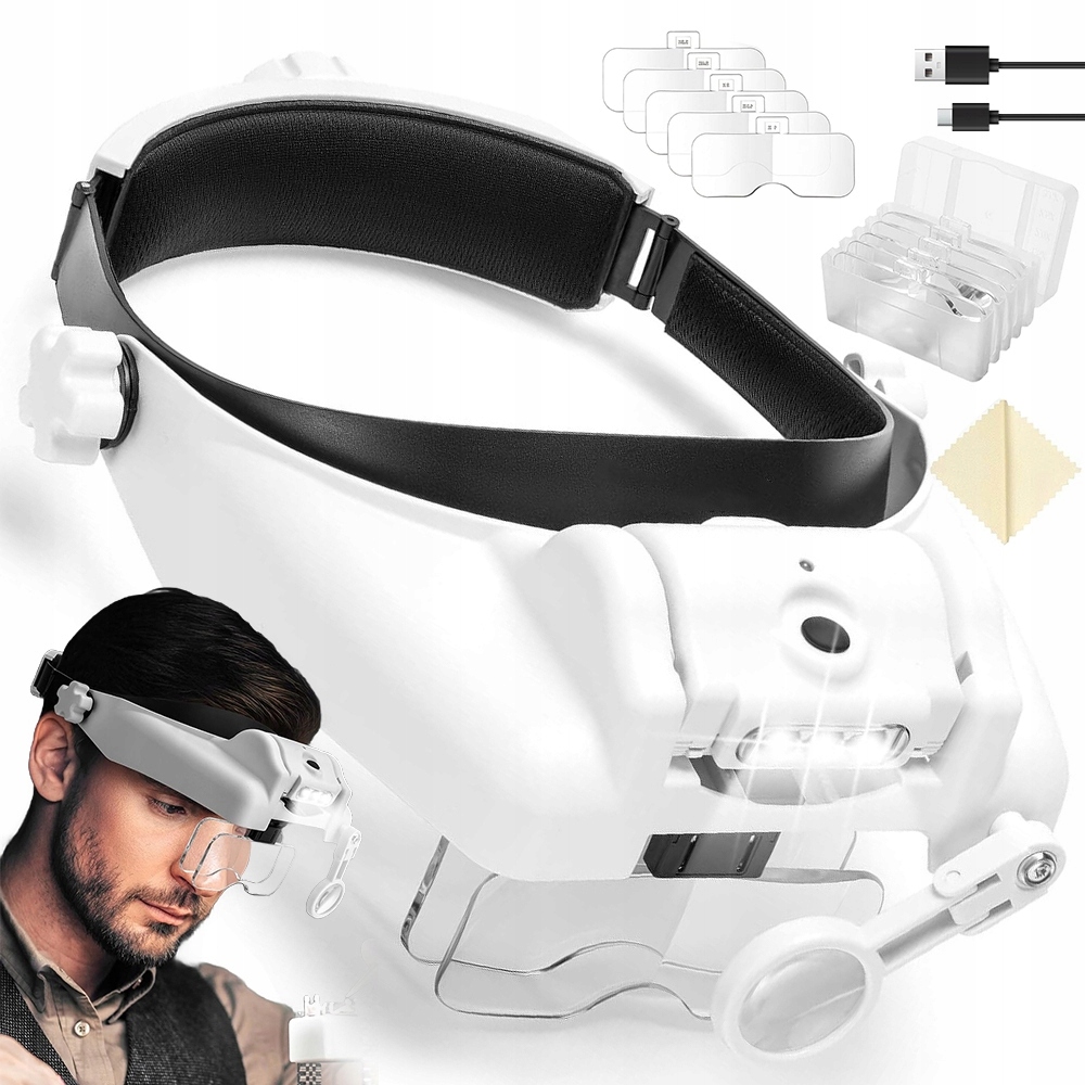 Precizní Lupa S Usb Baterií S Výdrží 4-8 Hodin, 5 Vyměnitelných Čoček