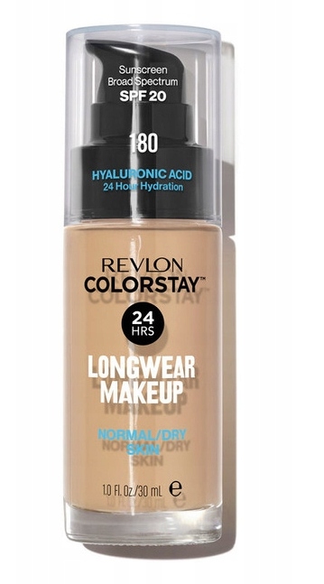 REVLON PODKŁAD Z POMPKĄ CERA SUCHA I NORMALNA SPF20 SAND BEIGE 180