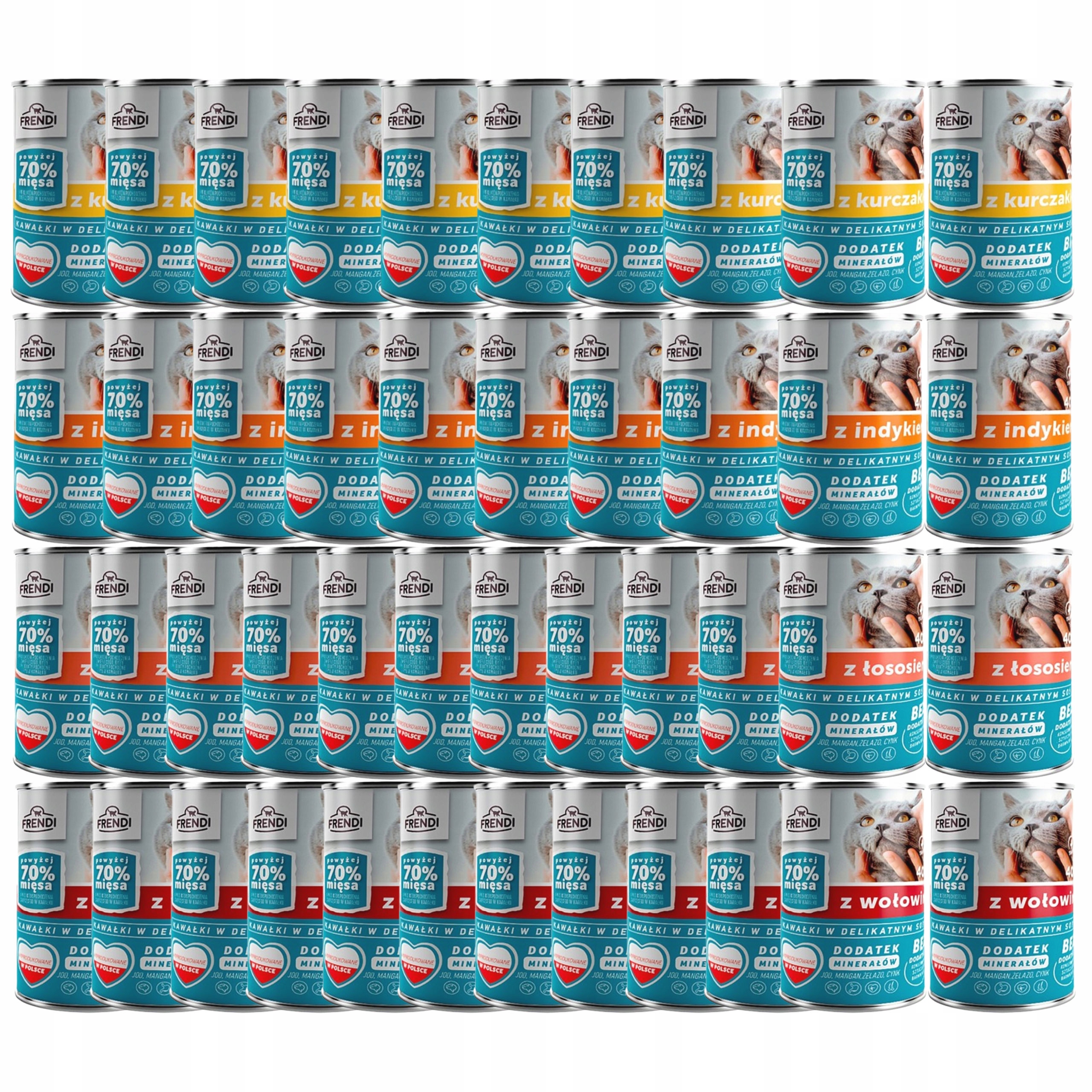 Levně Frendi Plechovka krmivo mokré pro kočky mix chutí 42 x 400 g