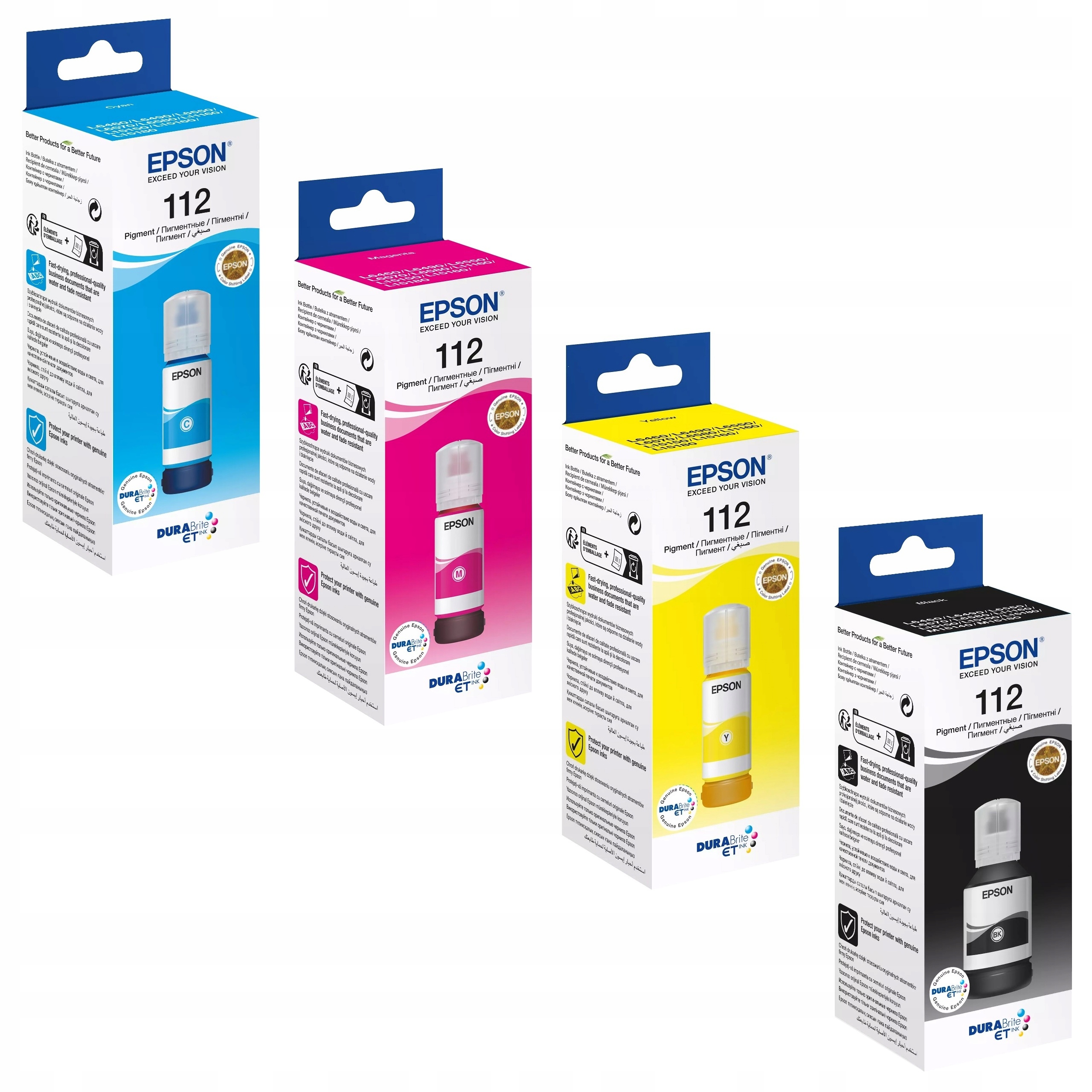 Epson Tusz 112 Komplet Cmyk L6460 L6490 L6550 L6570 L15150 L15160 L15180