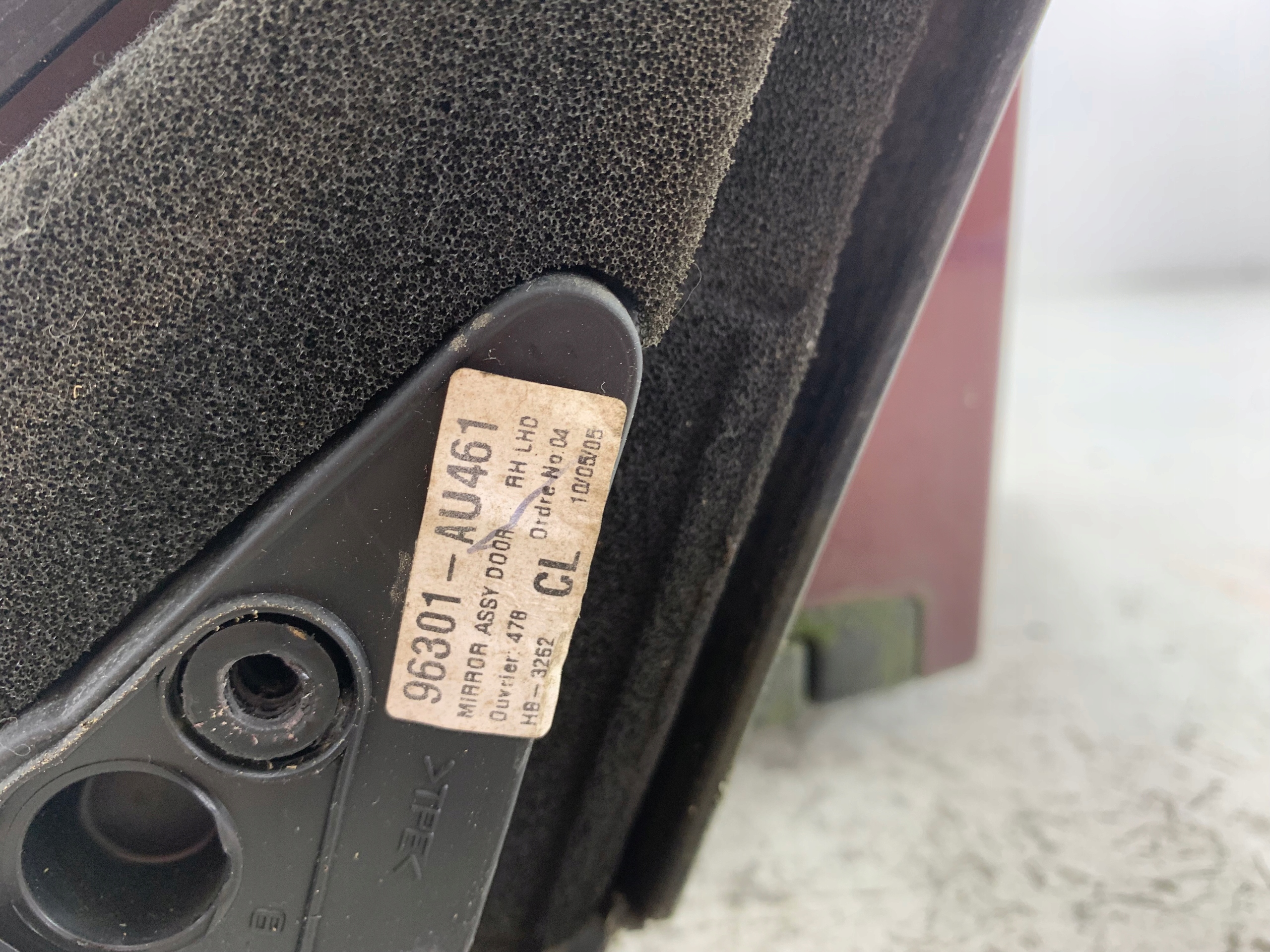 NISSAN PRIMERA P12 mirror right 5 PIN claret