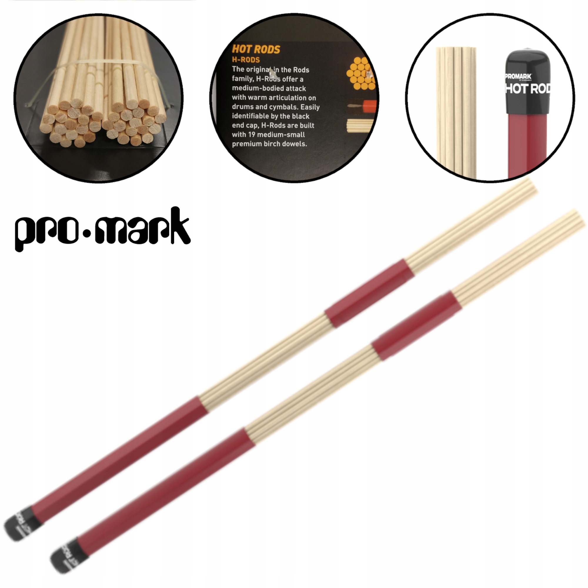 H-rods Hot Rods rózgi perkusyjne brzozowe seria Alternate Sound ProMark