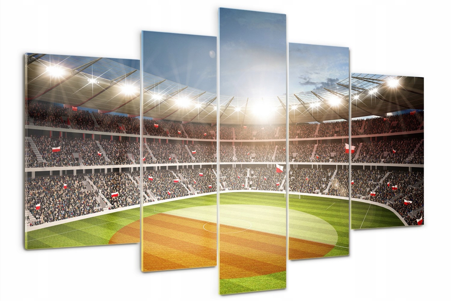 

Obraz szklany tryptyk do salonu Stadion Polska