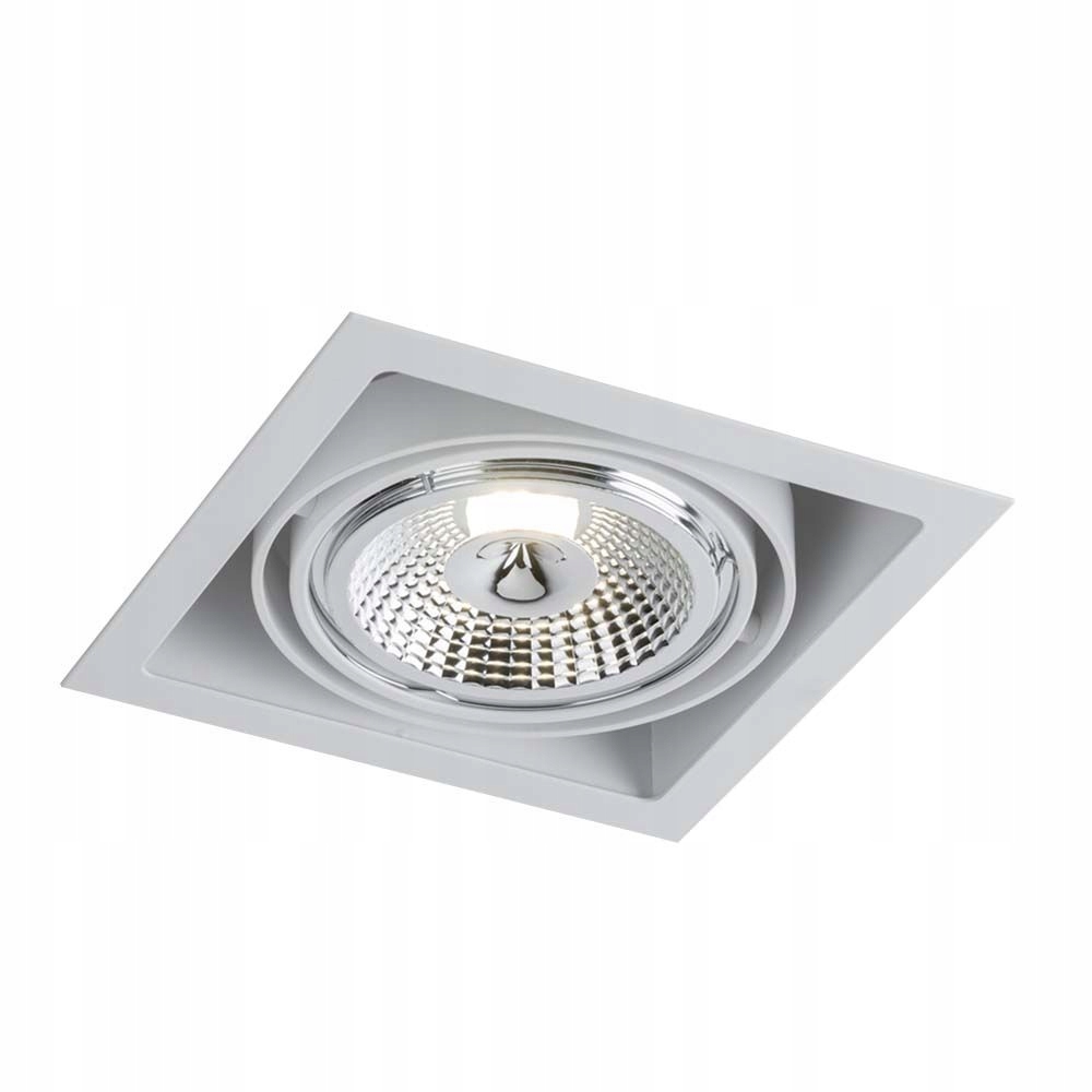 Lampa zapustená pohyblivá bodová biela štvorcová 18 cm s očkom Shilo