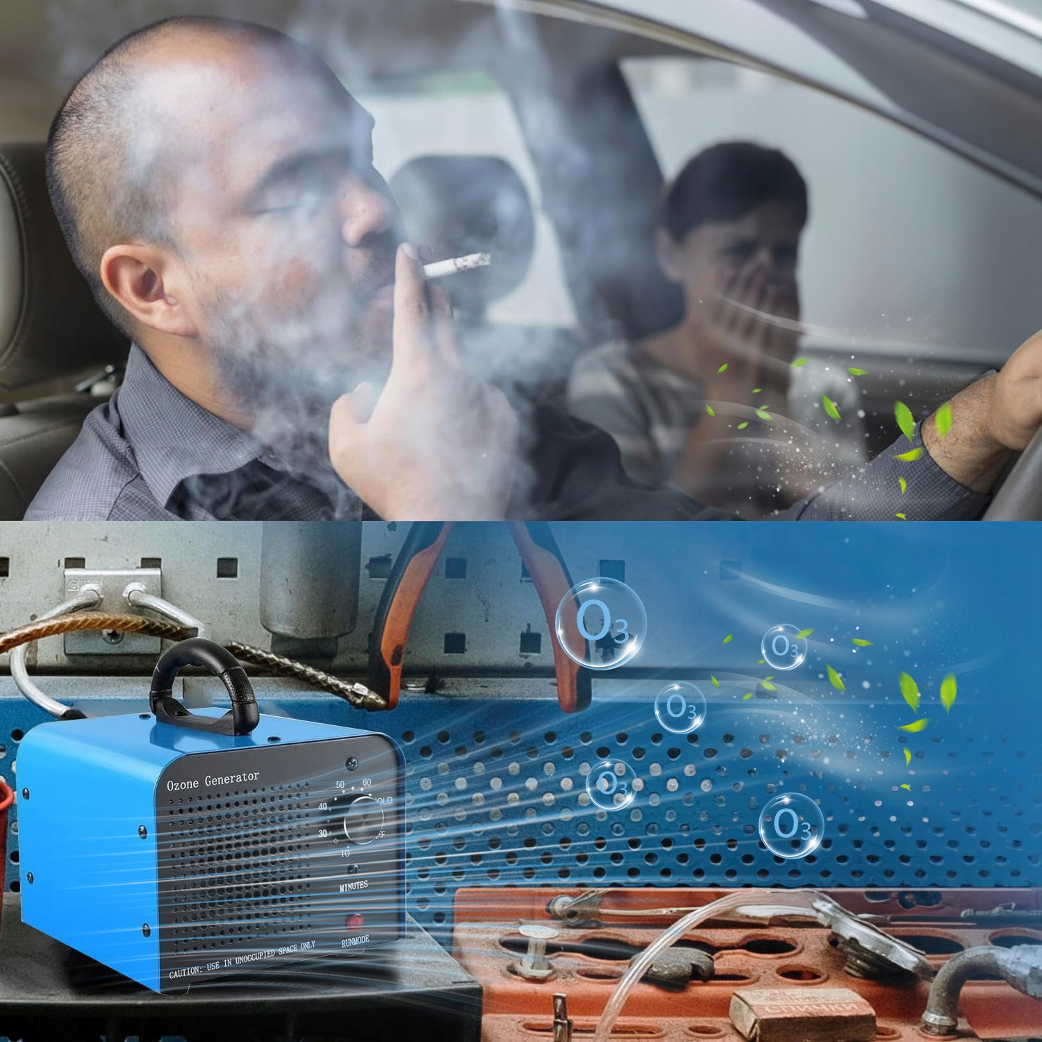 GENERATOR OZONU Ozonator Oczyszczacz do Powietrza do Samochodu 60 000 MG/H Waga produktu z opakowaniem jednostkowym 2.3 kg