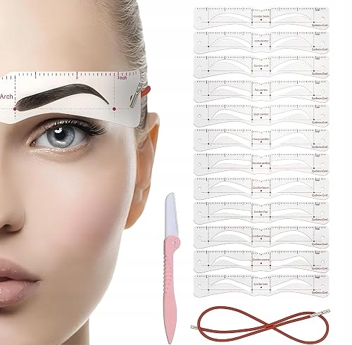Šablony Na Obočí, Sada 12 Párů S Úchytem Pro Styling Pro Začátečníky