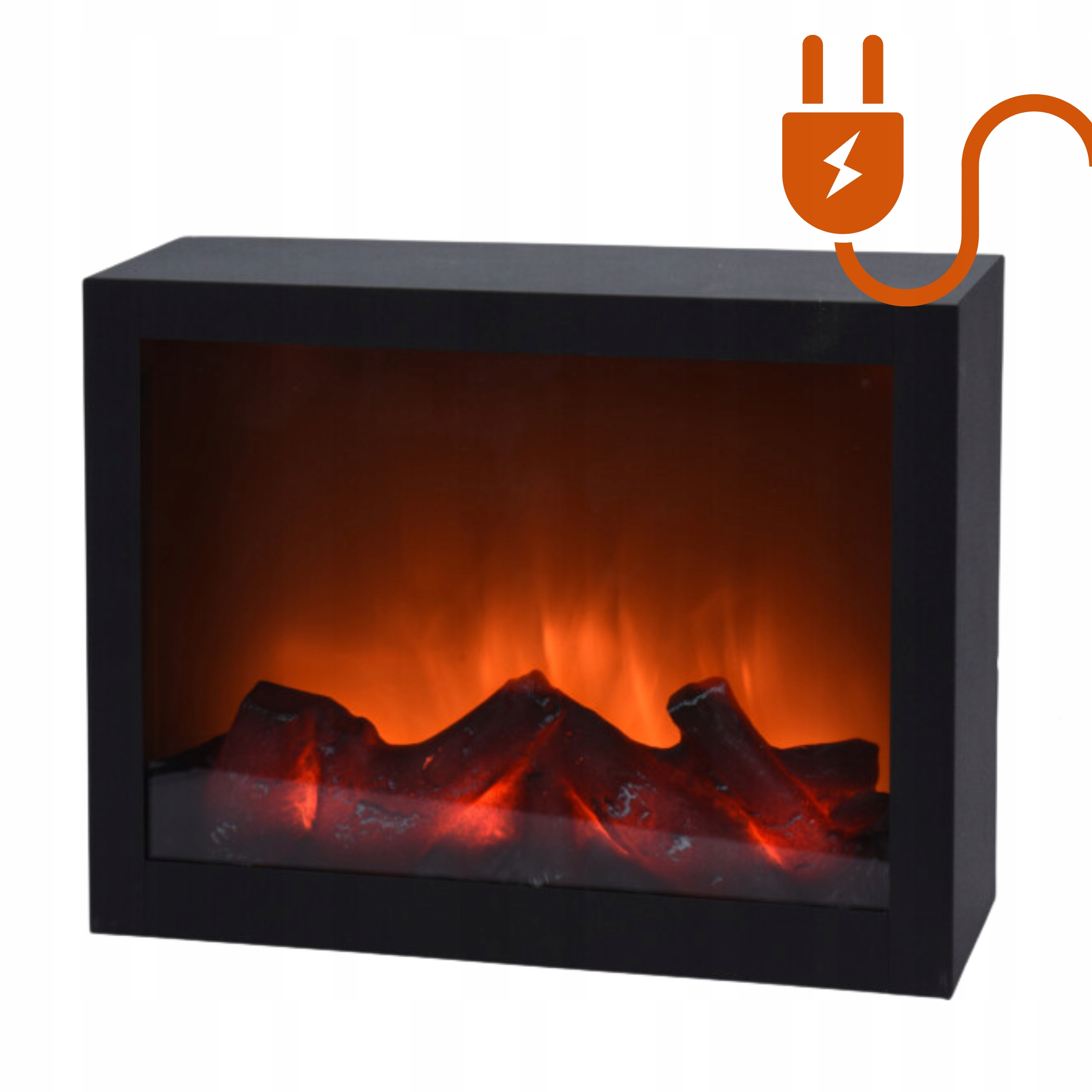 Led lampa s efektem krbu 29x10x23 cm černá s adaptérem, krb Led