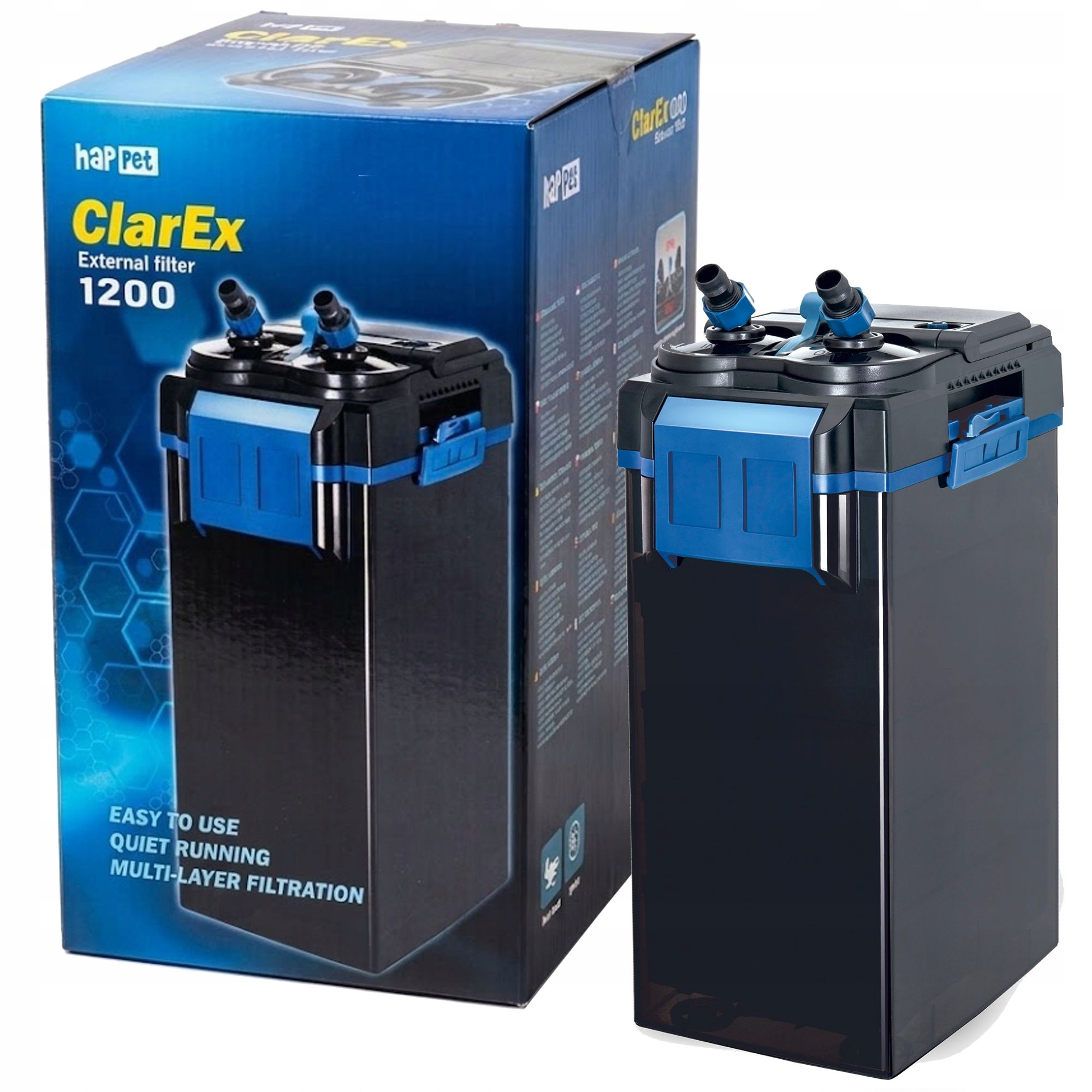 Filtr akwariowy kubełkowy zewnętrzny ClarEx 1200L/H akwarium 300-500L Cichy