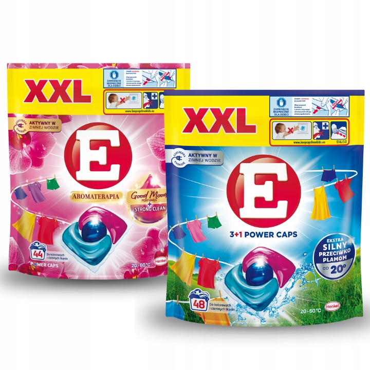 Levně E Power Caps Kapsle na praní barvy a tmavé XXL 92 praní MIX x2 ks