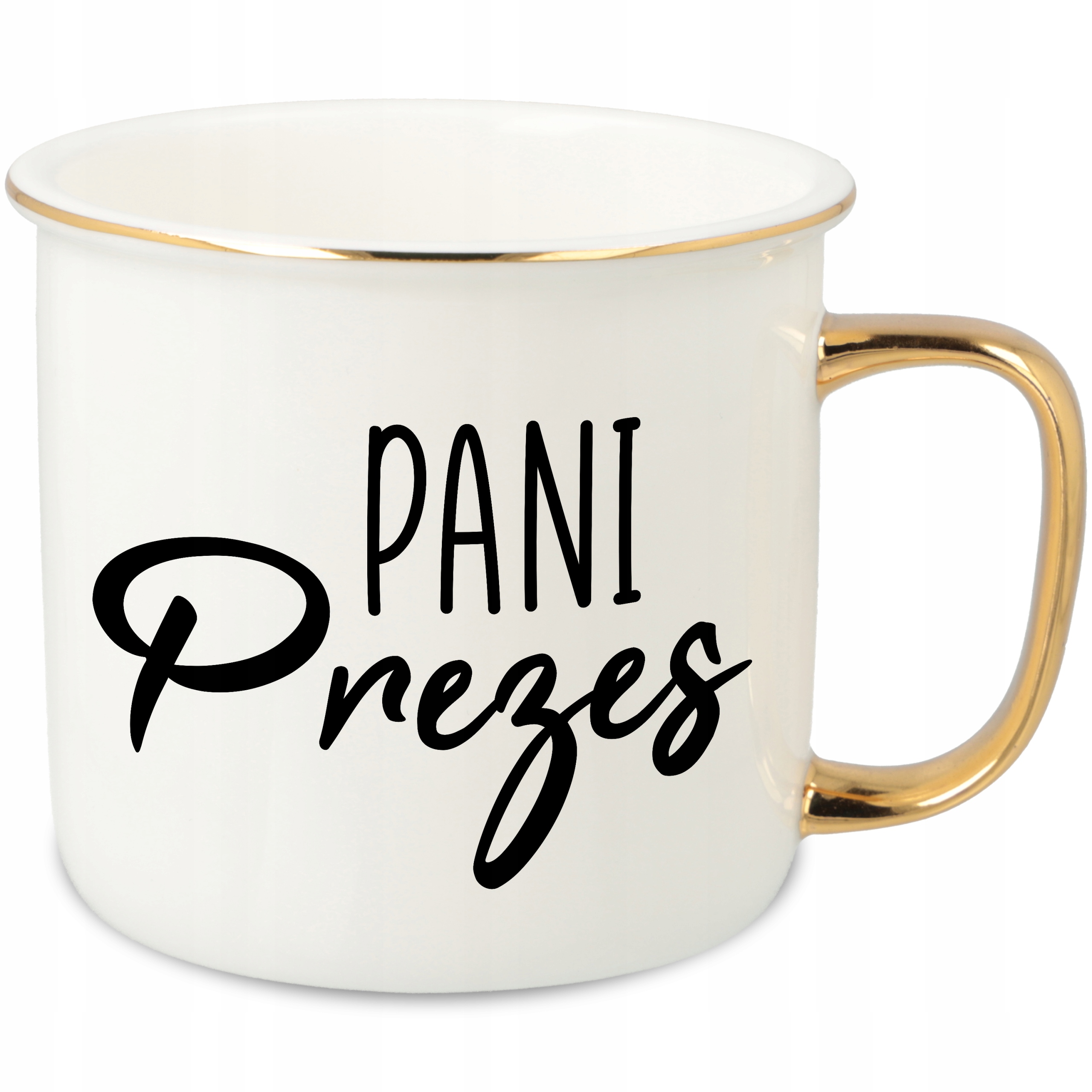 Hrnek Ucho Forma Zlatý Porcelánový Retro 280ML Dárek Pro Paní Prezidentku Vzory