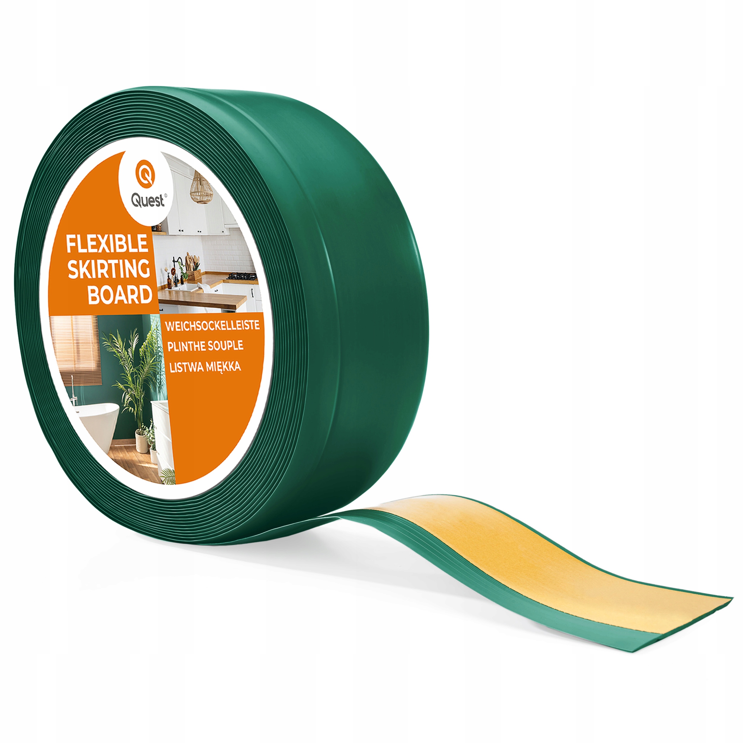 Podlahová lišta Pvc samolepicí, soklová, 70/20mm zelená, 10m