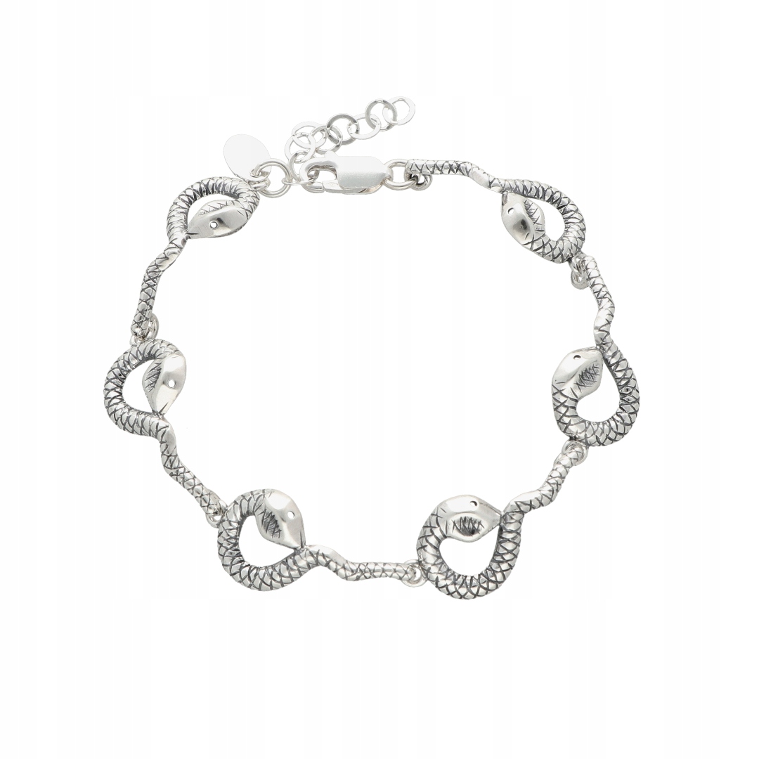 Náramek zmije had stříbro