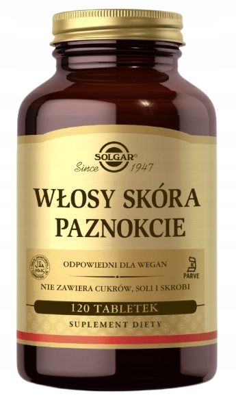 Solgar Włosy Skóra Paznokcie Formuła odżywcza 120 tab. Produkcja kolagenu
