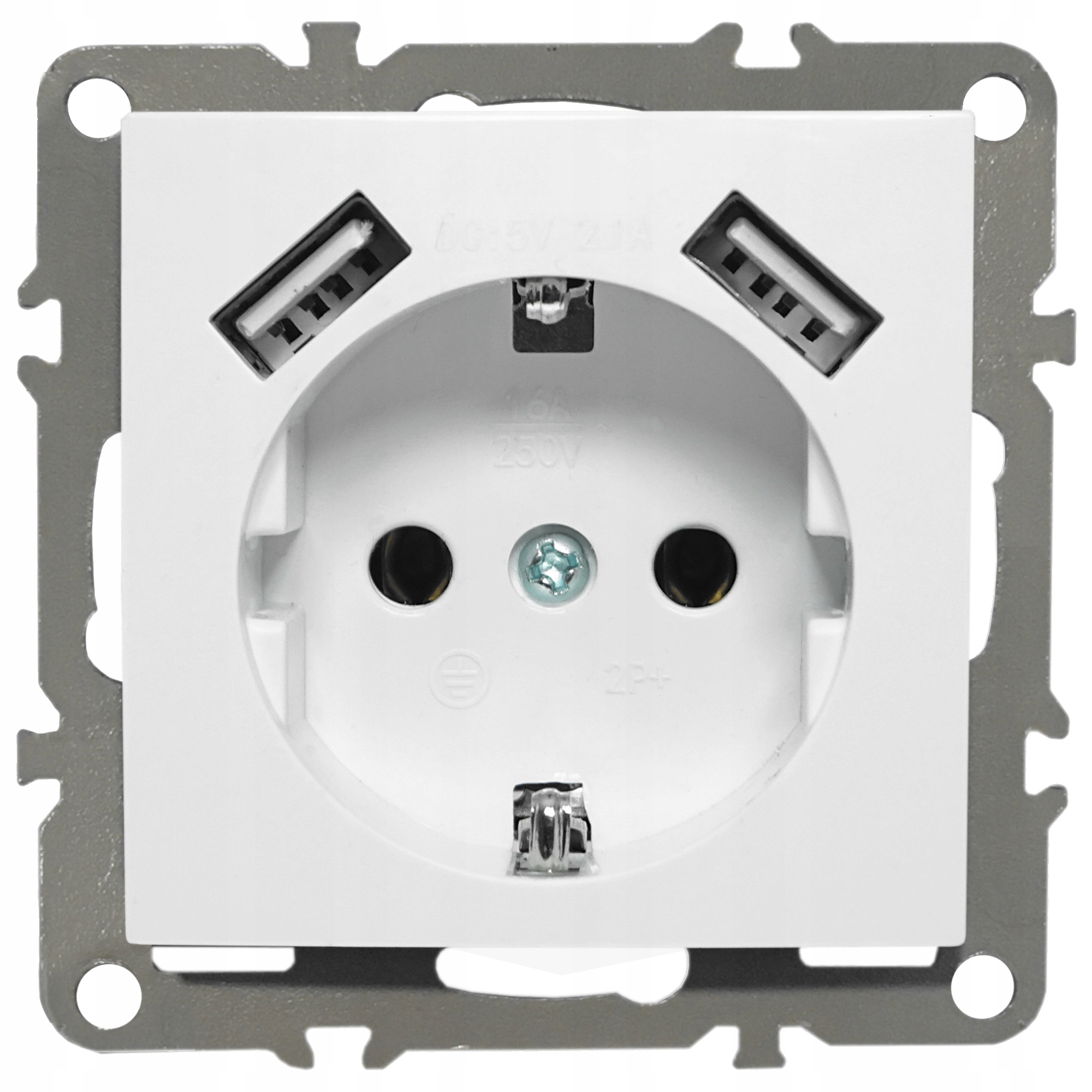 

Quadra Gniazdko Schuko Podtynkowe 2X Usb 230V 2.1A