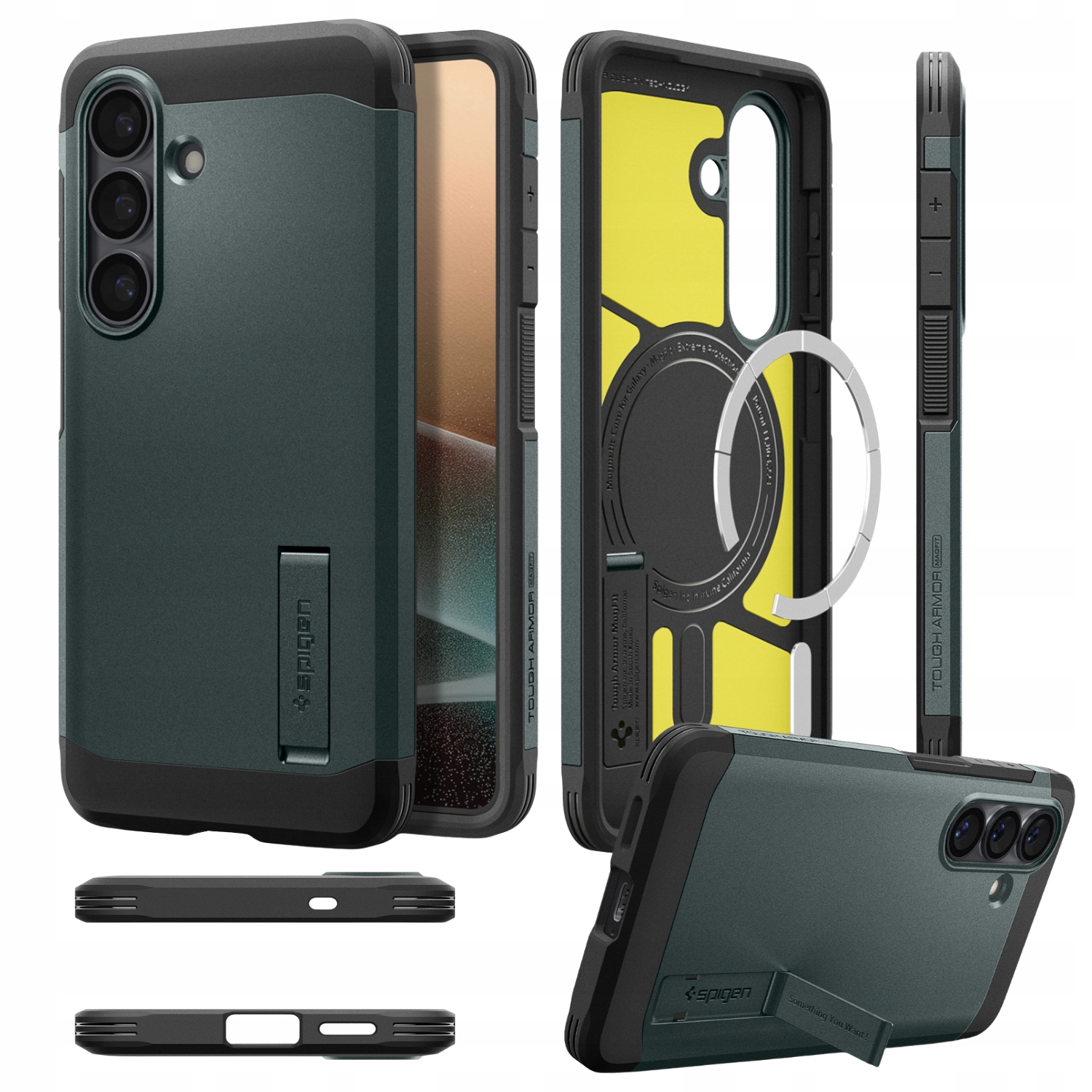 Etui Spigen Tough Armor Mag MagSafe na Samsung Galaxy S26 Ultra zielone