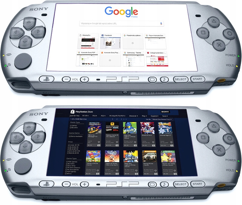 NOWA PSP 3004 SLIM MYSTIC SILVER + GRATISY + GRY + GWAR !! Model 3004