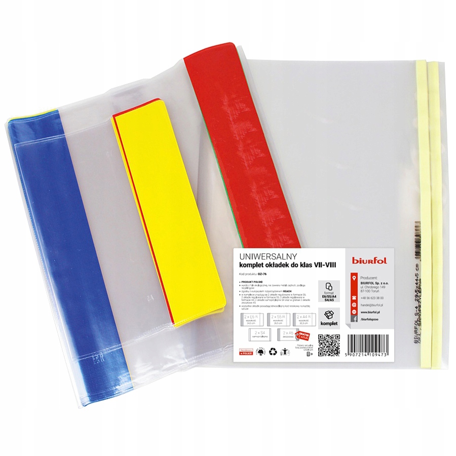 OKŁADKI SZKOLNE NA PODRĘCZNIKI KSIĄŻKI 7 8 KLASY Kolor Przezroczysty Wielokolorowy