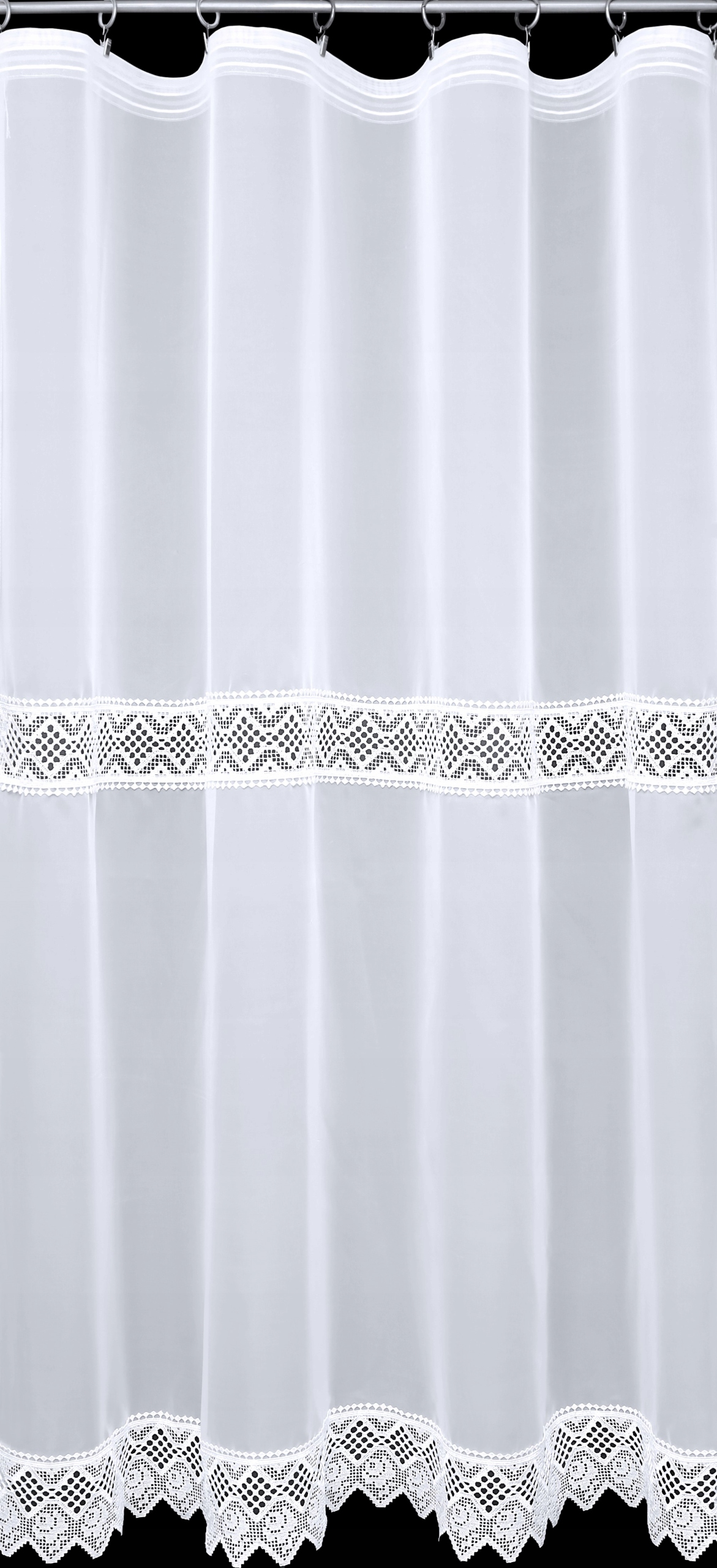 Hotová záclona biela voál s dvojitou ozdobnou gipiúrou 500 š x 250 v