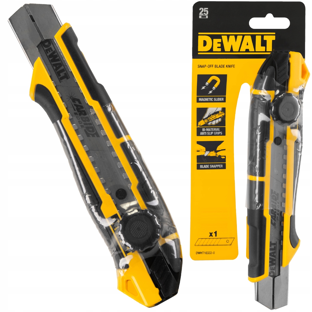 

Nóż nożyk tapeciak z ostrzem łamanym 25mm DeWALT